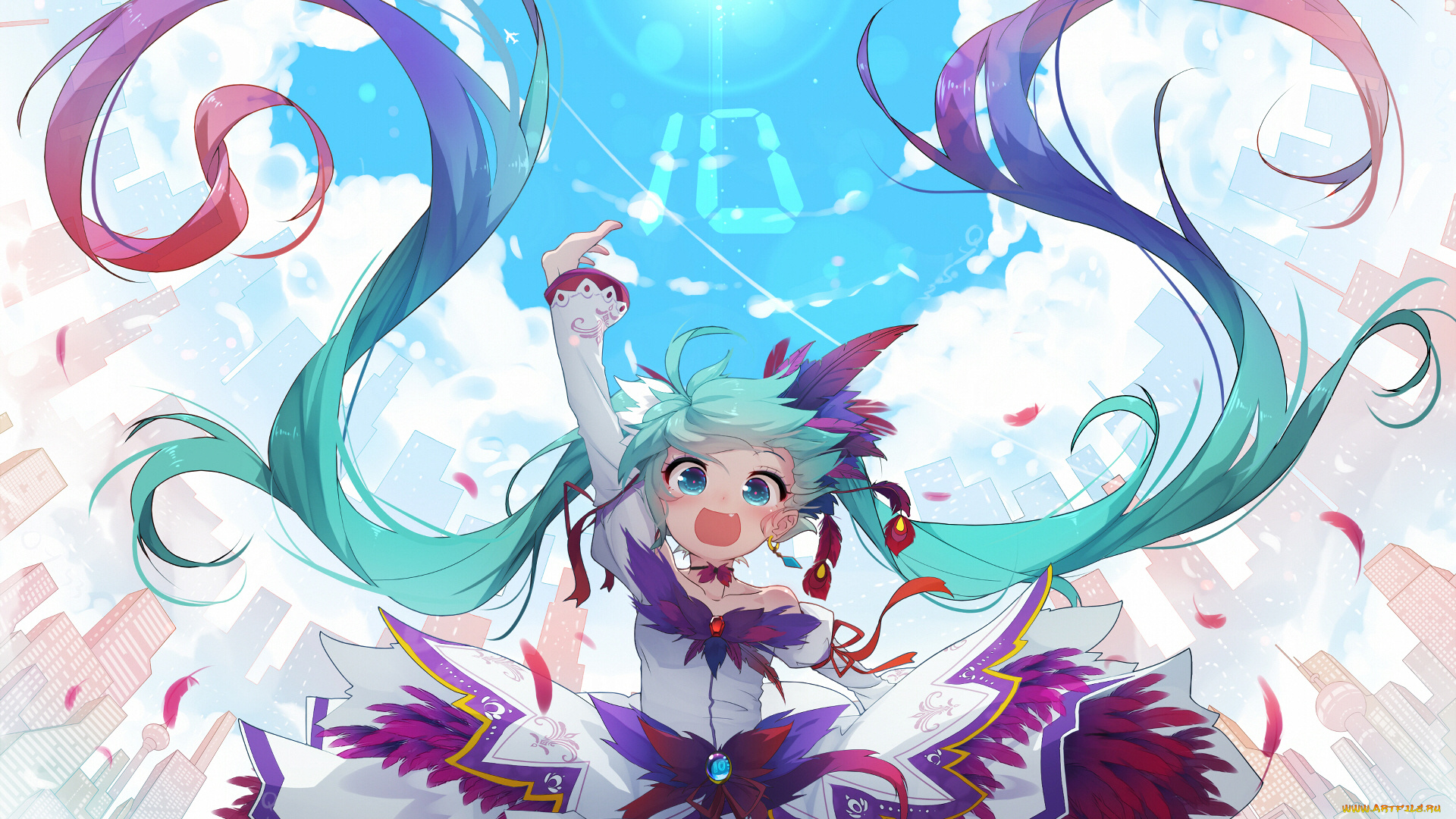 аниме, vocaloid, девушка