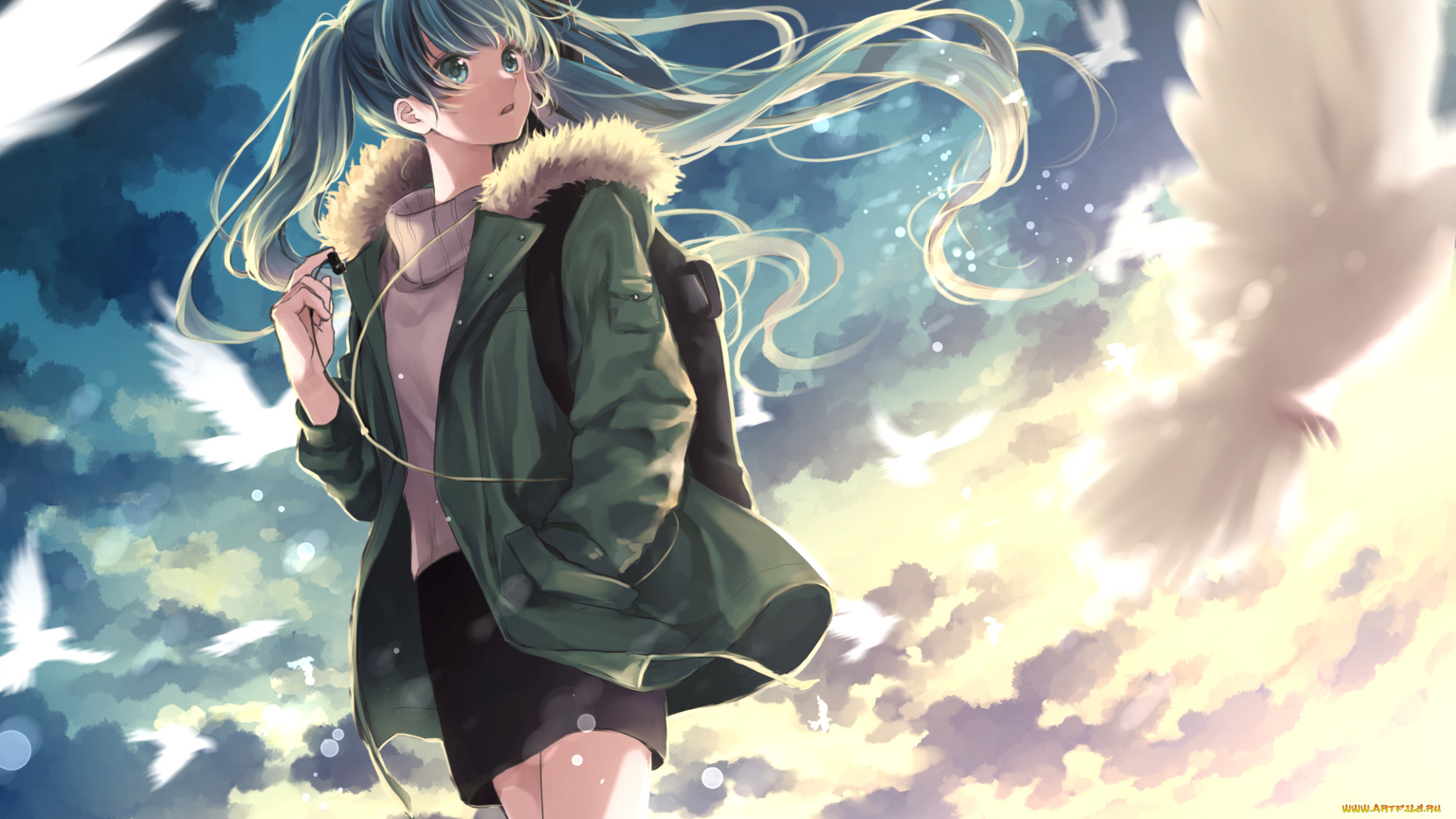 аниме, vocaloid, девушка