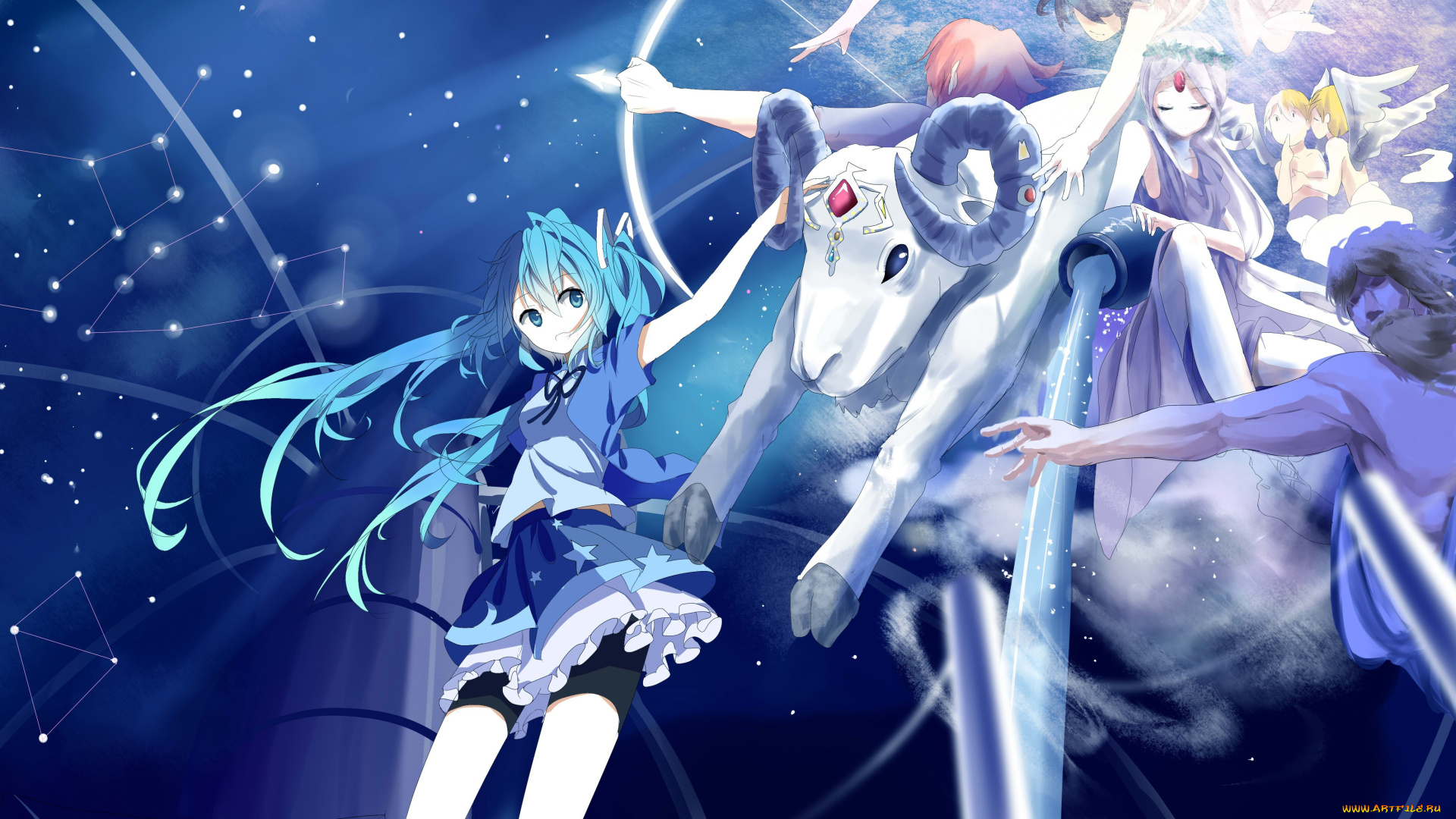 аниме, vocaloid, девушка