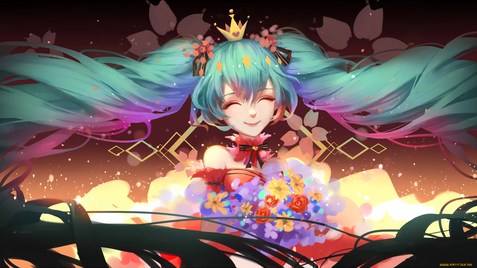 аниме, vocaloid, девушка