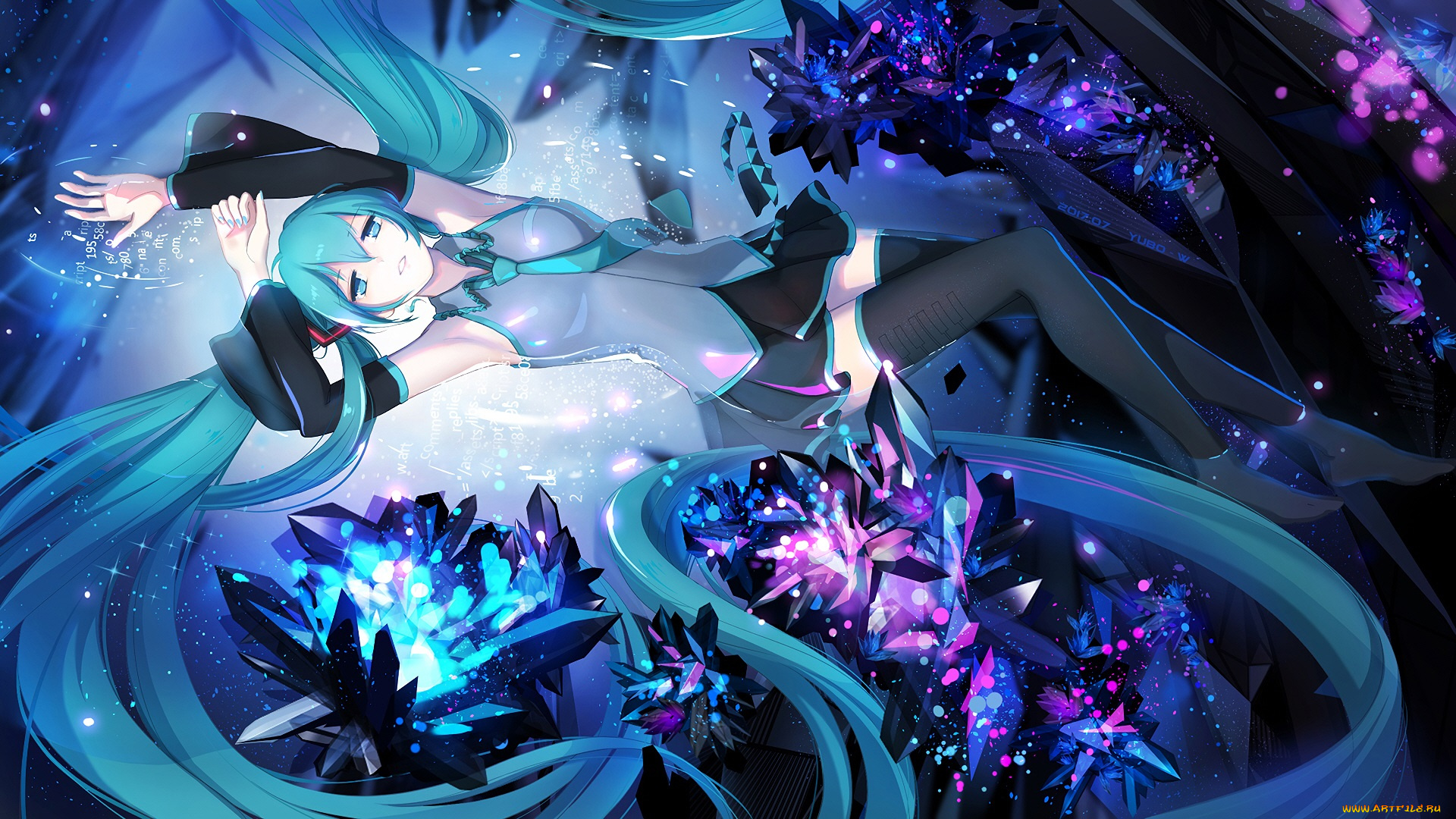 аниме, vocaloid, девушка