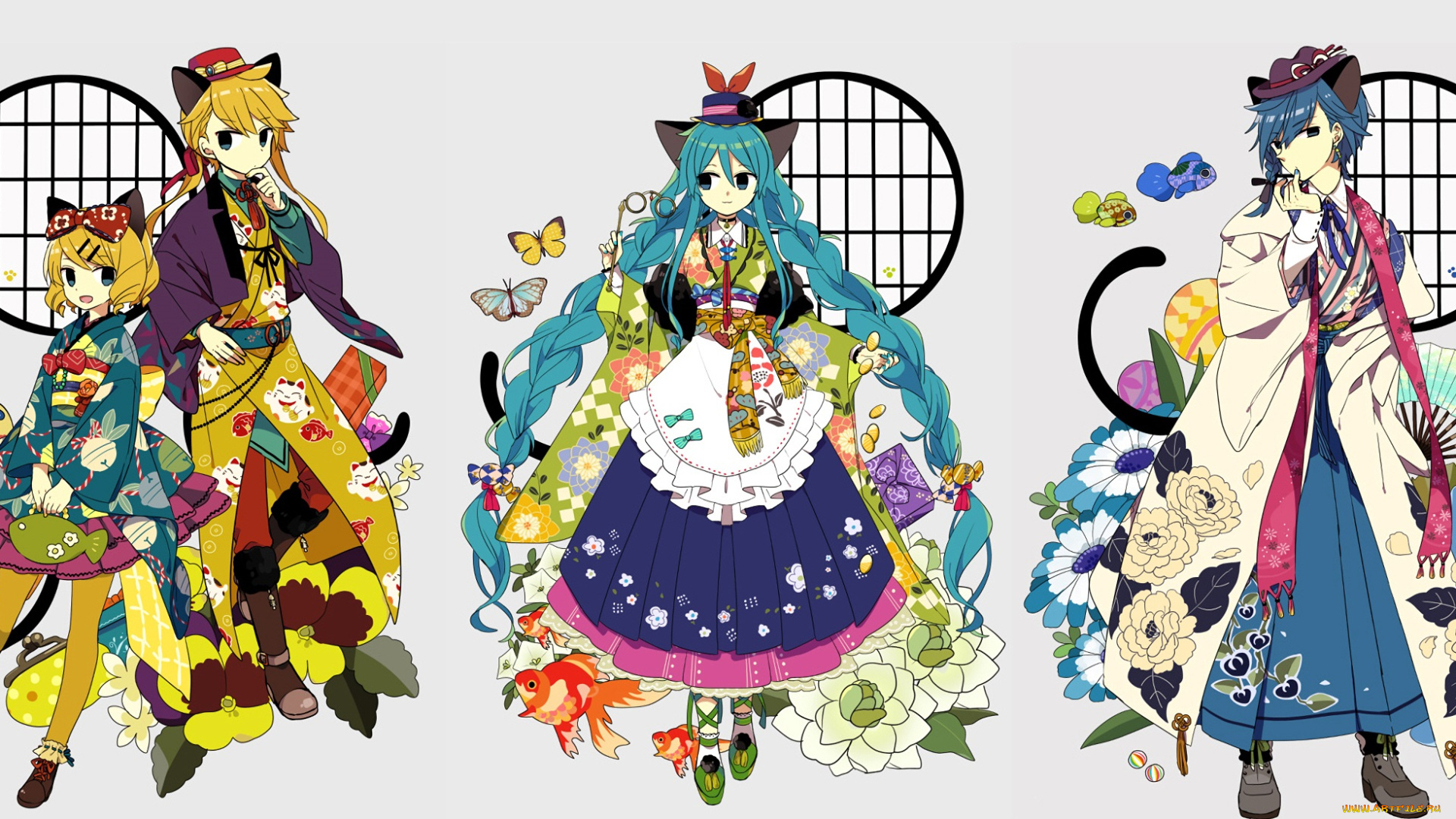 аниме, vocaloid, девушки