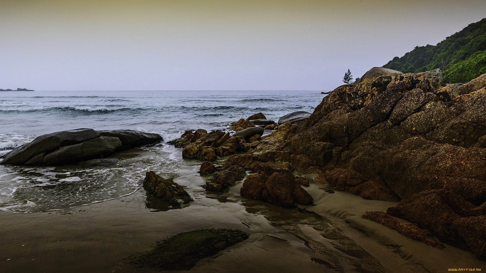 природа, побережье, простор