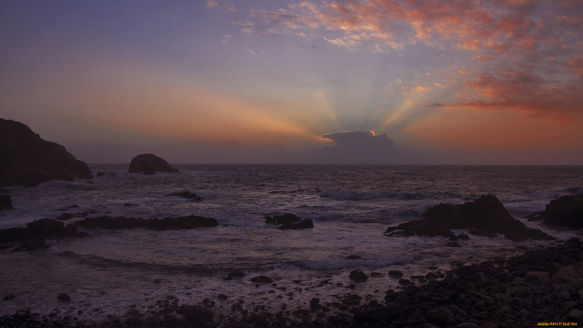 природа, побережье, простор