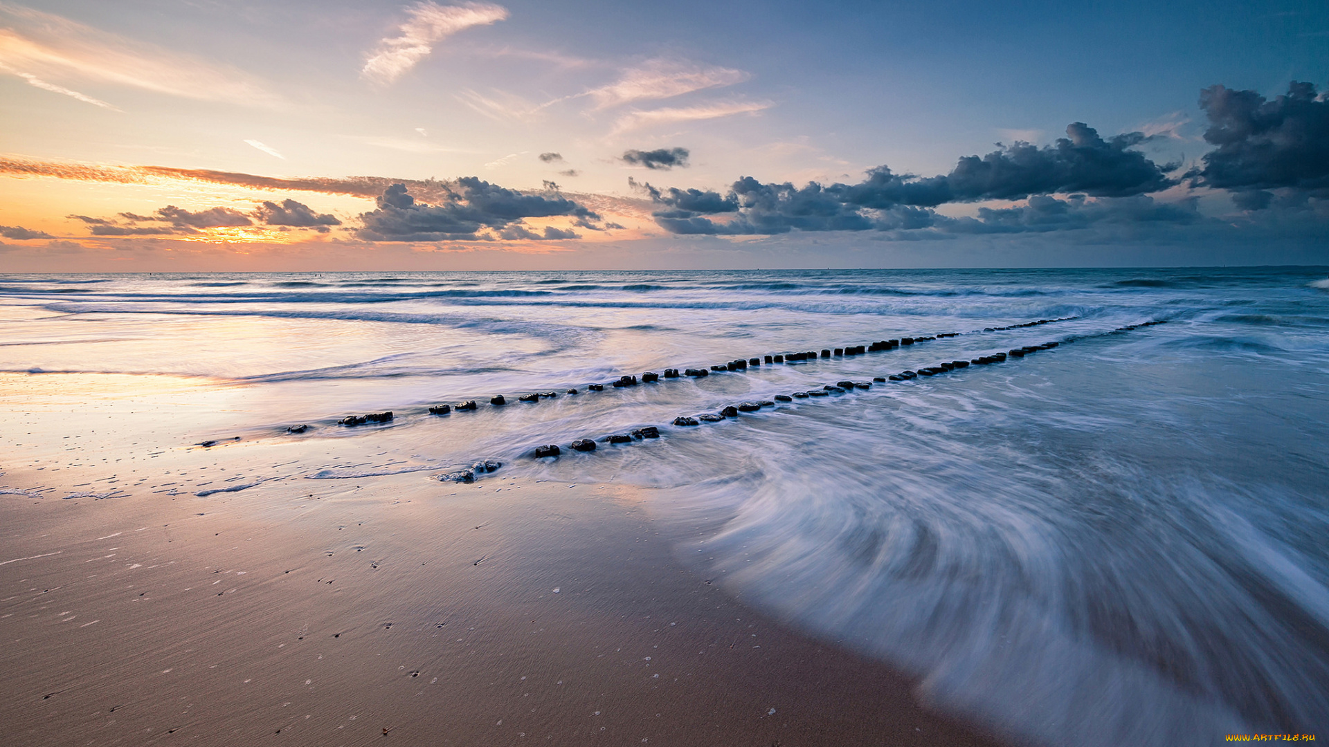 природа, побережье, простор