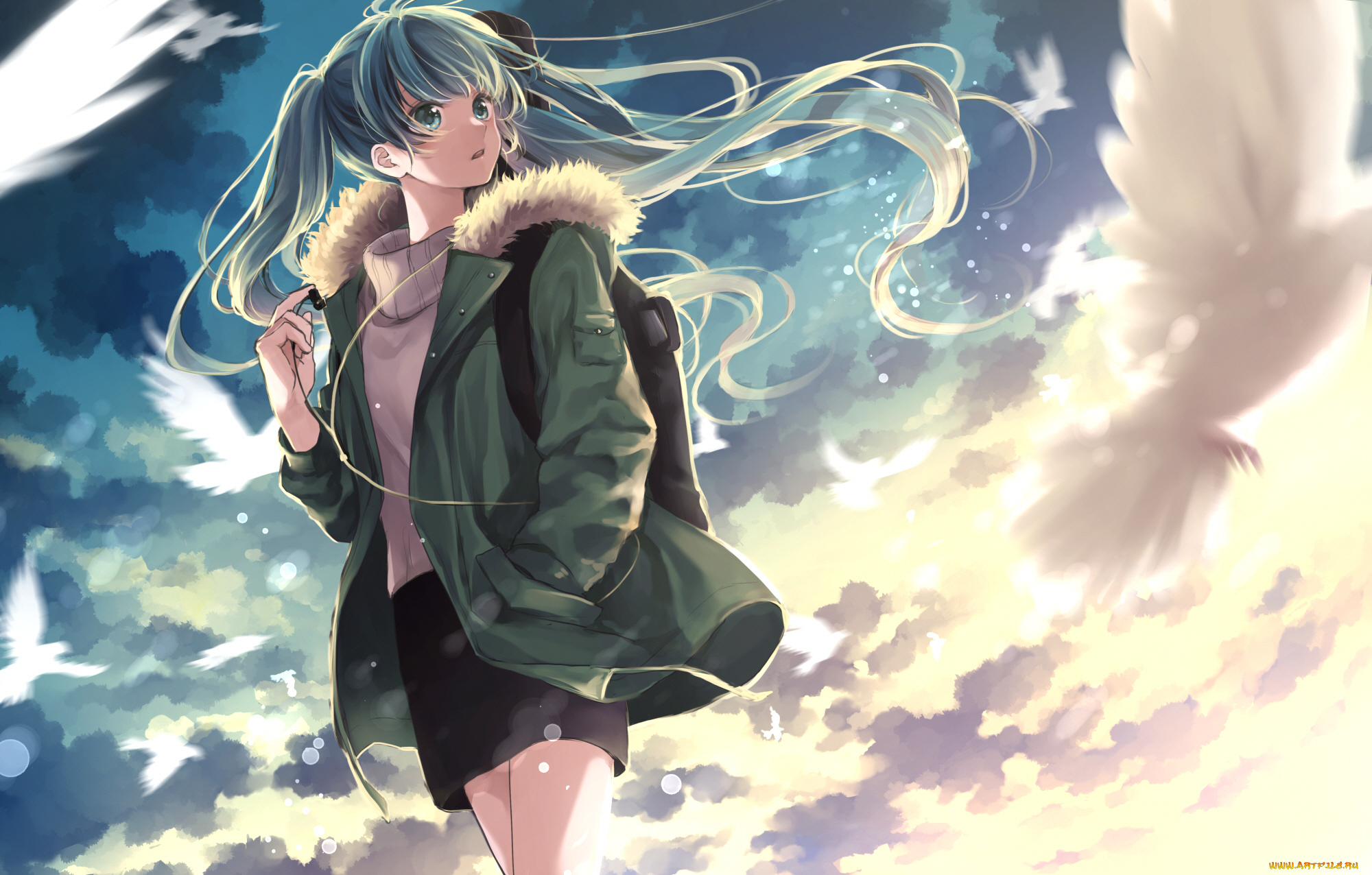 аниме, vocaloid, девушка