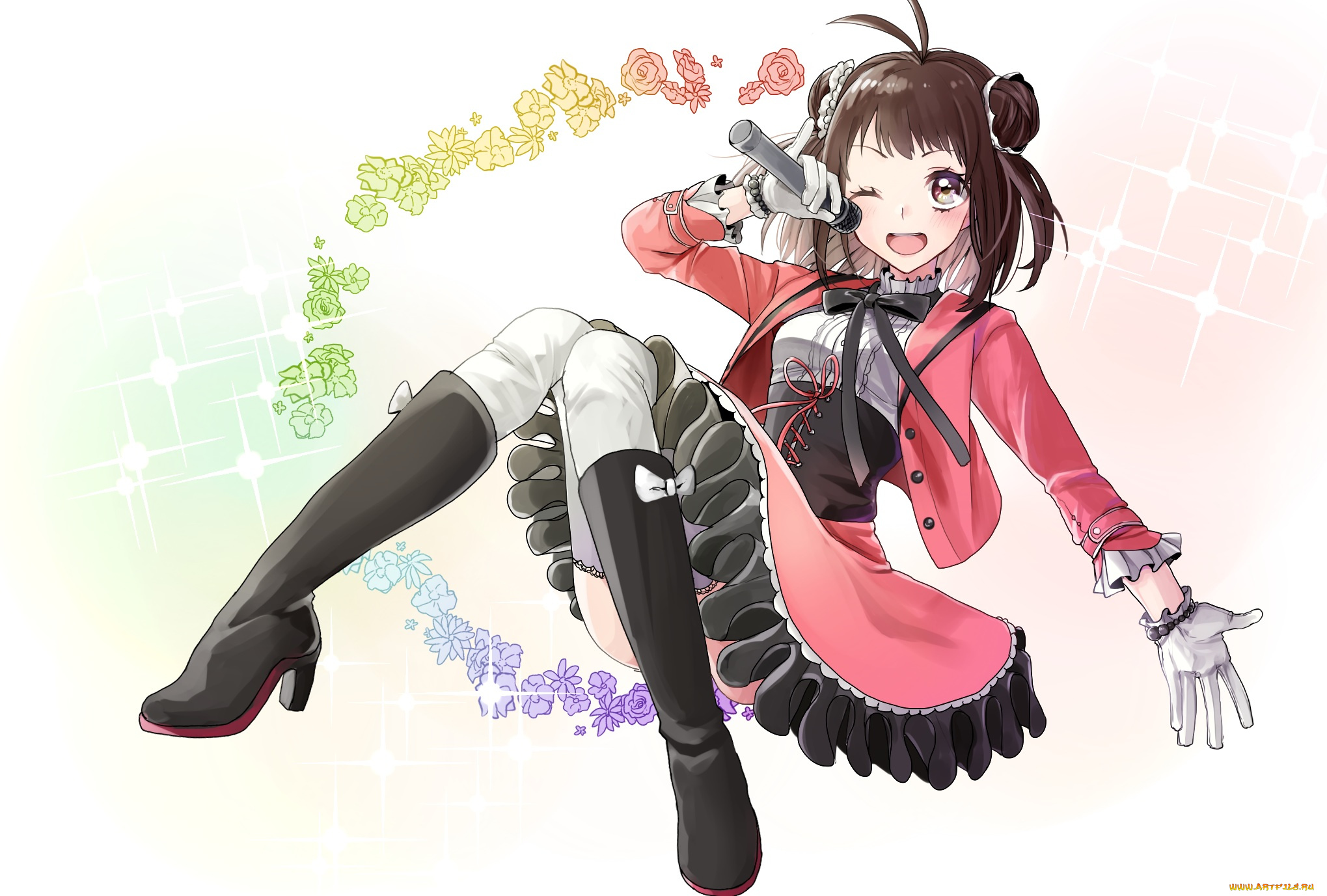 аниме, kantai, collection, девушка, взгляд, фон