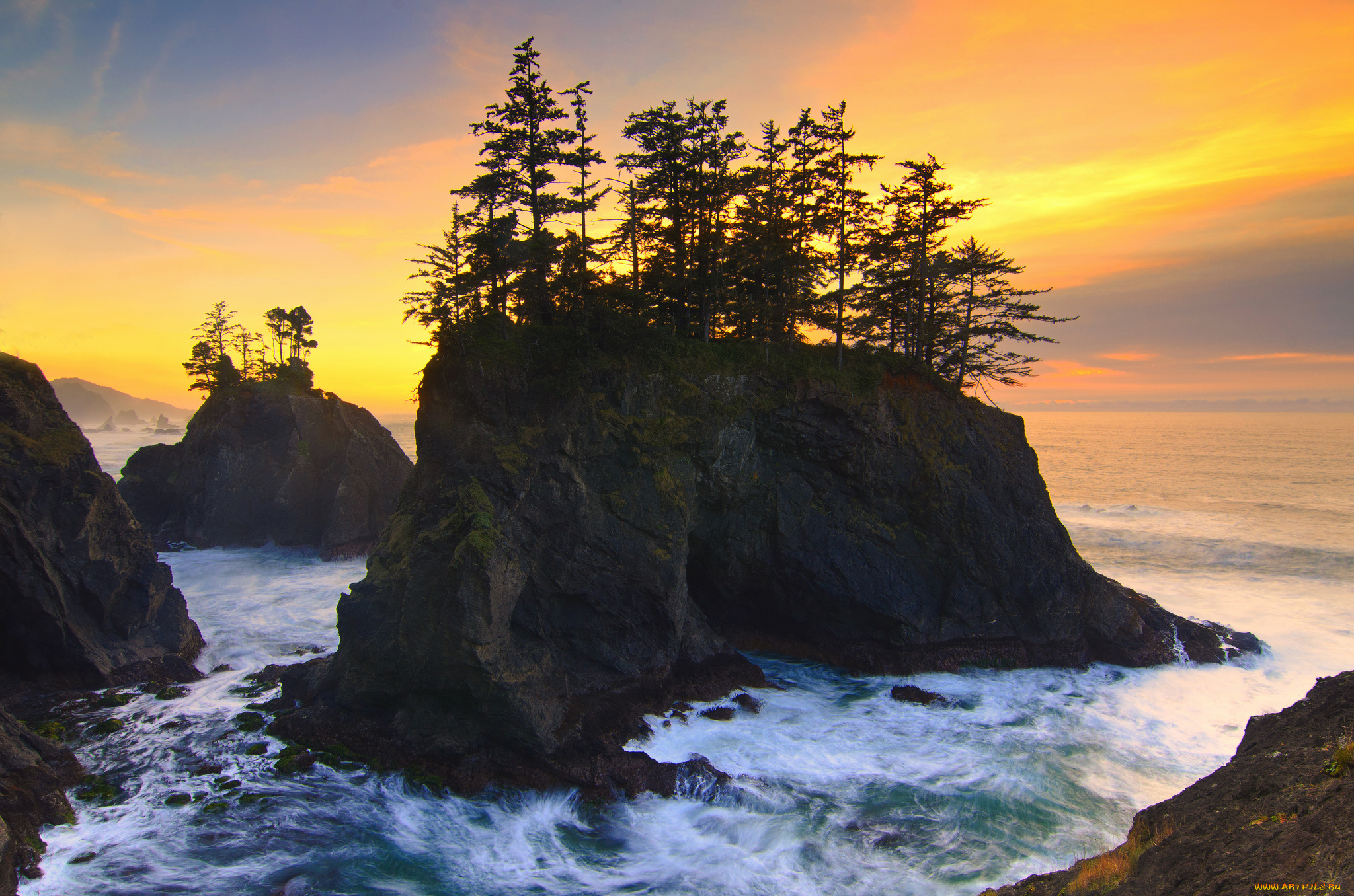 природа, побережье, простор