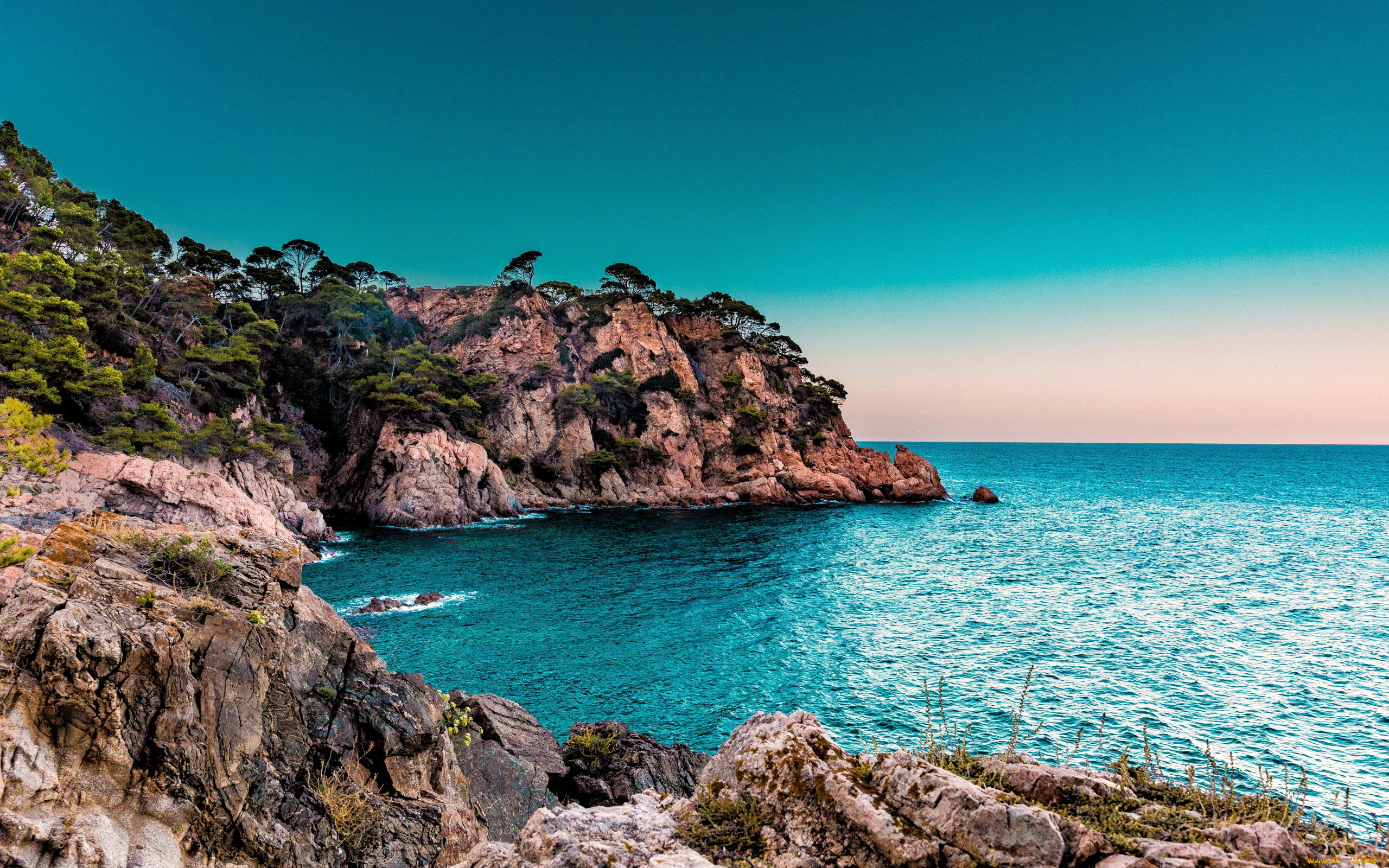 природа, побережье, скалы