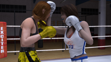 Картинка 3д+графика спорт+ sport бокс ринг фон взгляд девушки