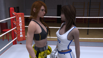 Картинка 3д+графика спорт+ sport бокс ринг взгляд фон девушки