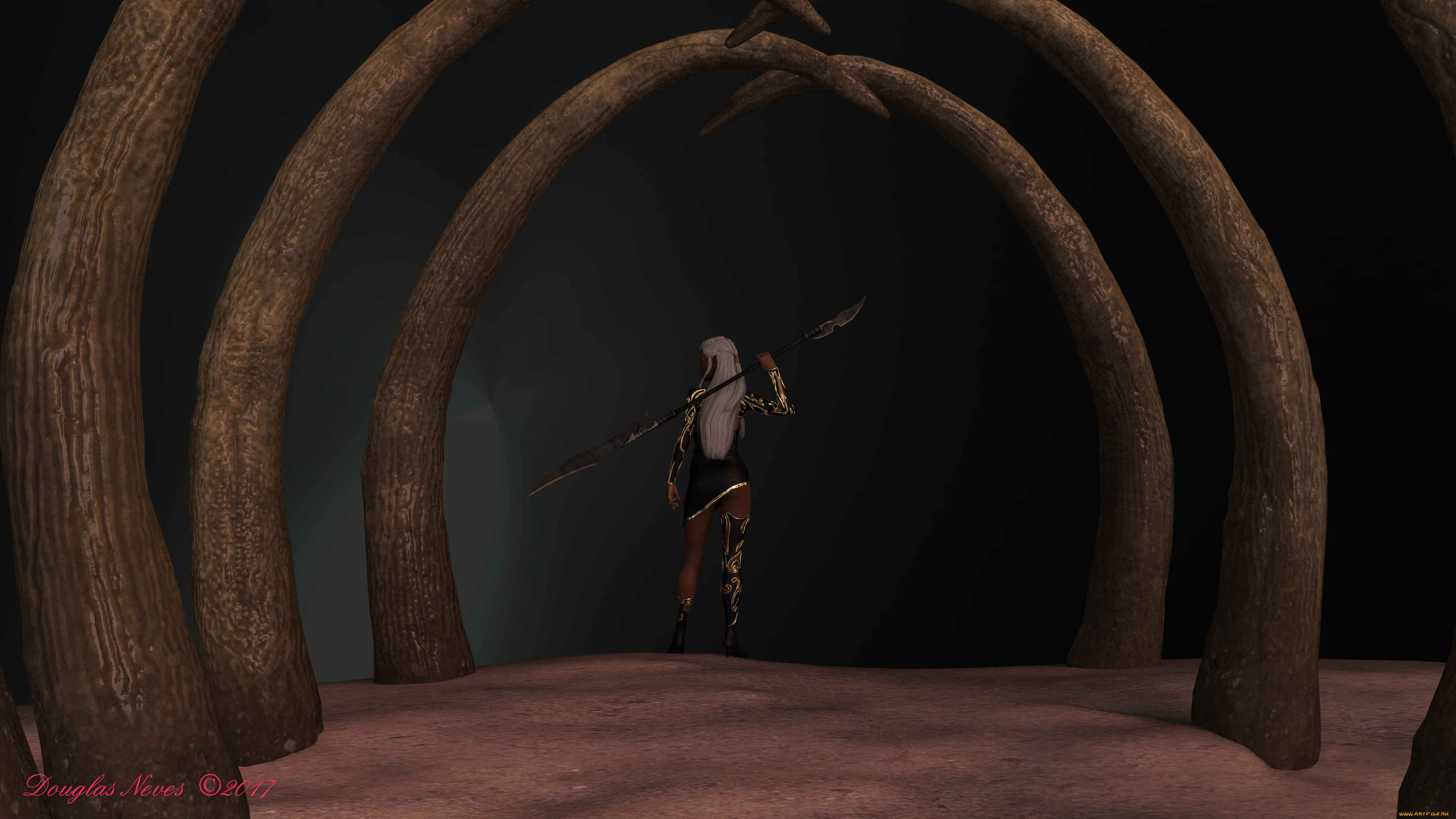 3д, графика, эльфы, , elves, оружие, фон, эльфийка, взгляд