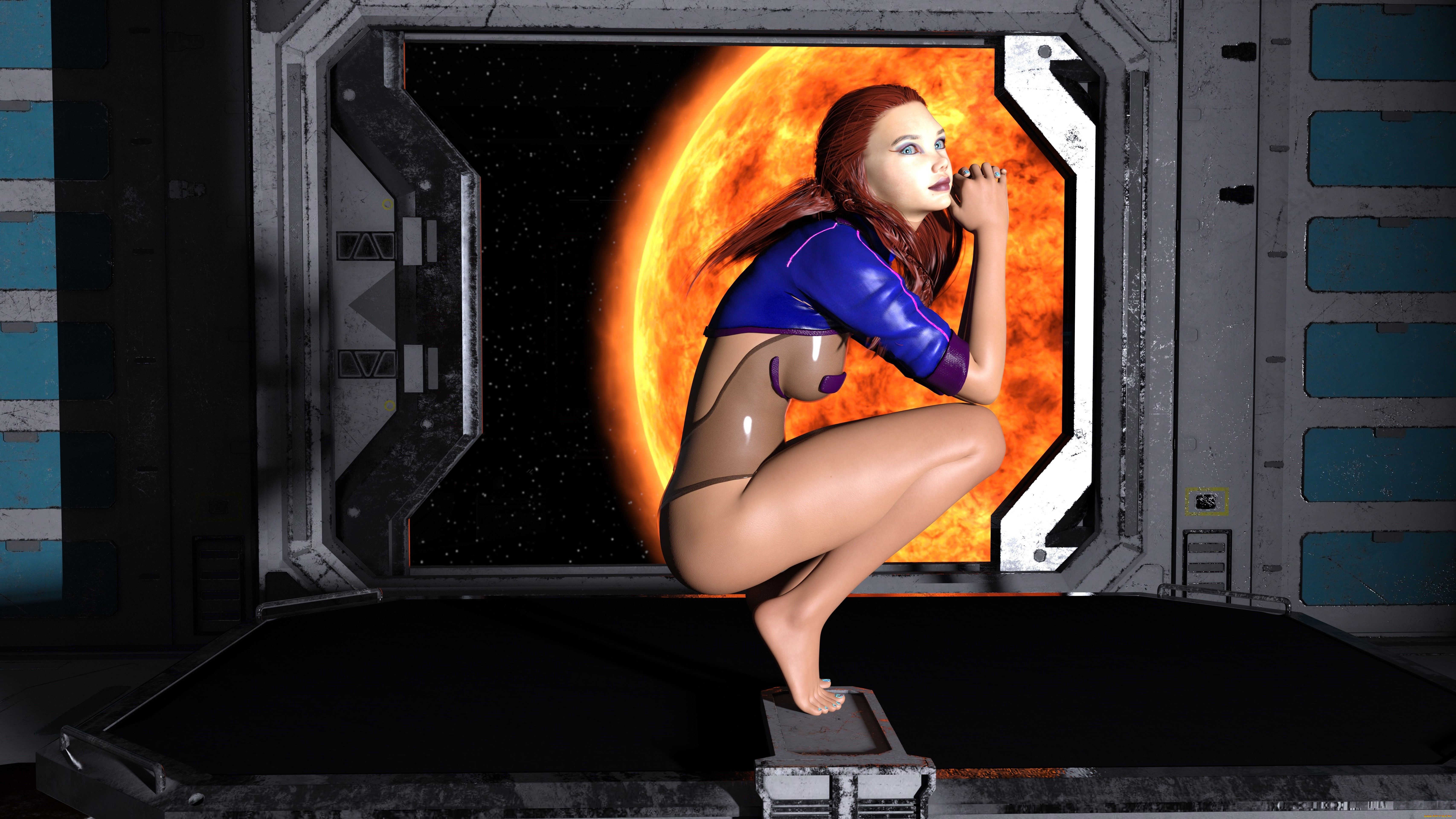 3д, графика, фантазия, , fantasy, фон, взгляд, девушка