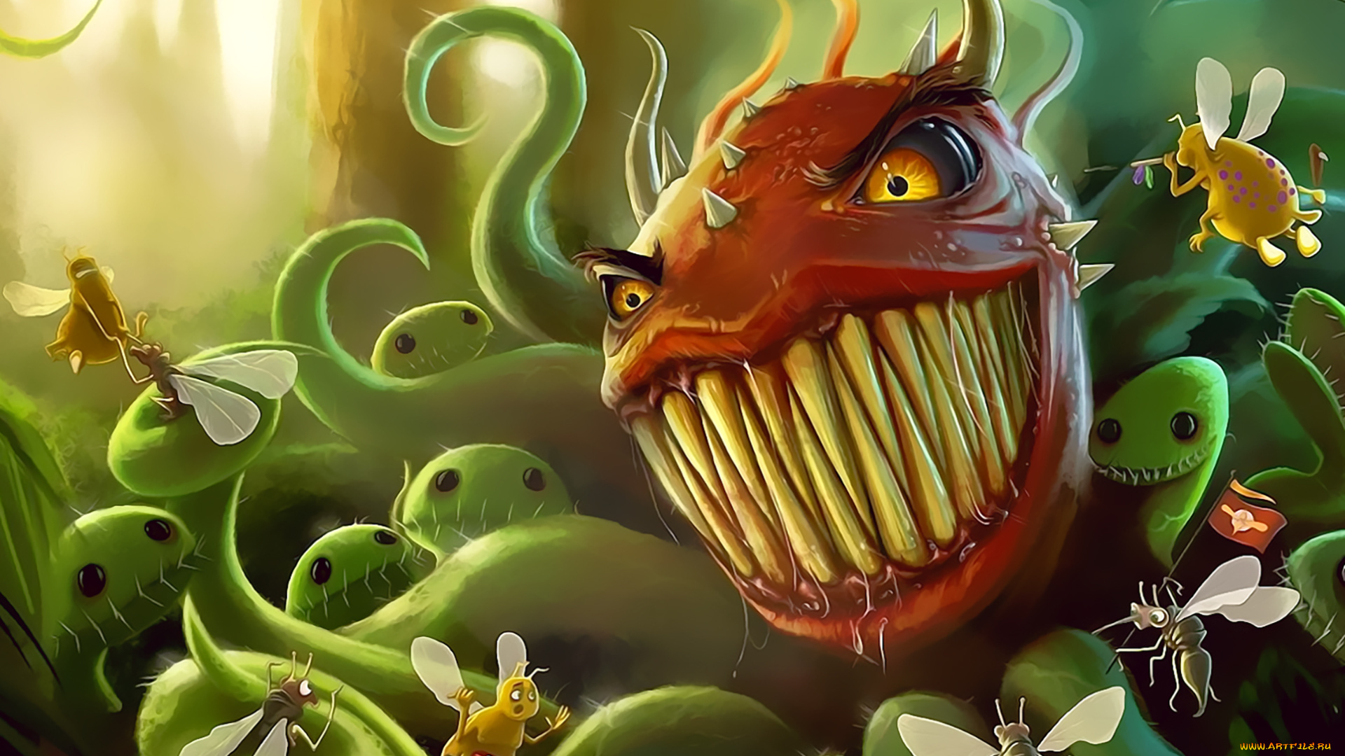 календари, фэнтези, calendar, щупальце, зубы, существо, 2019