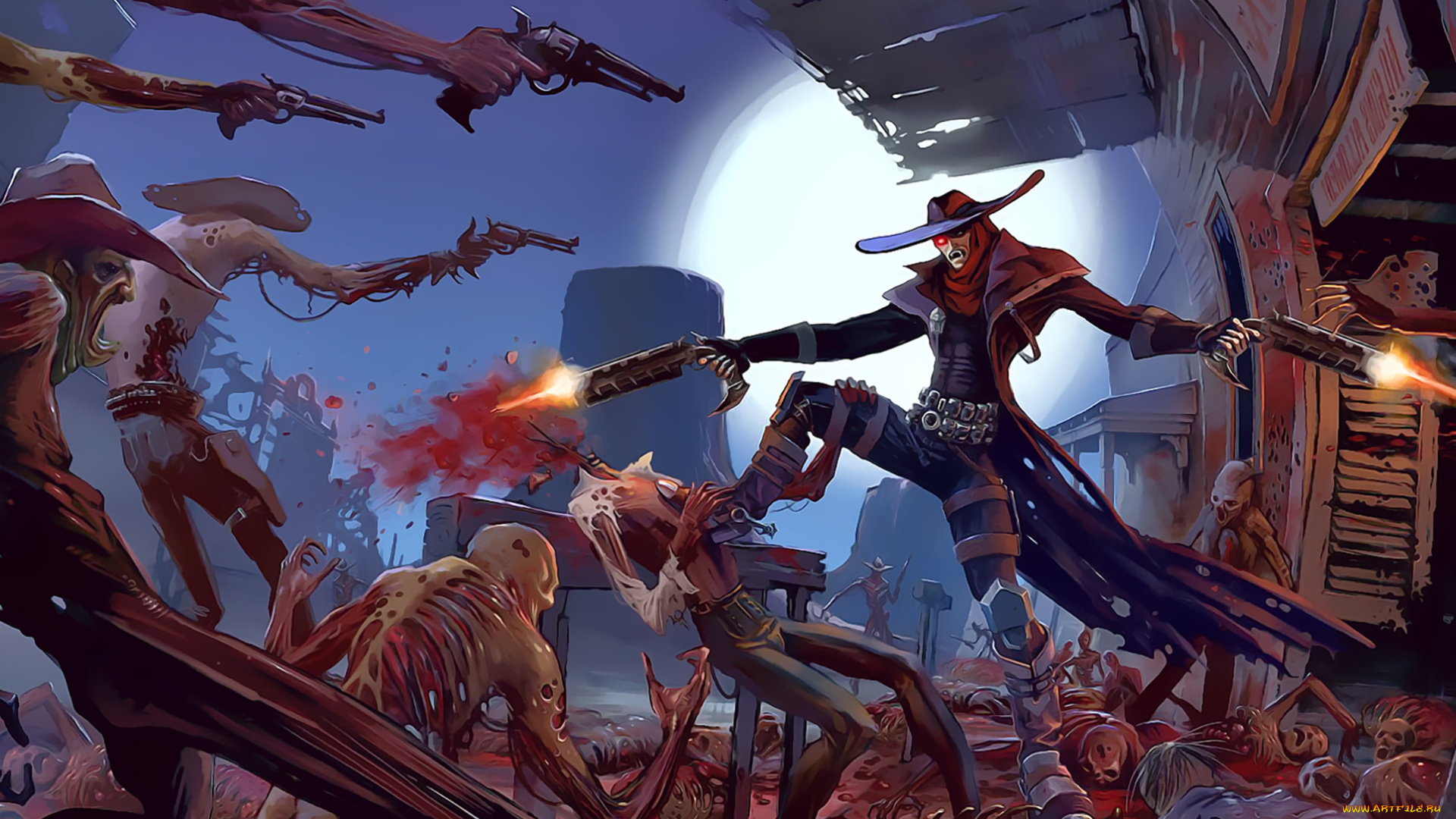 календари, фэнтези, шляпа, calendar, 2019, стрельба, скелет, оружие, нежить