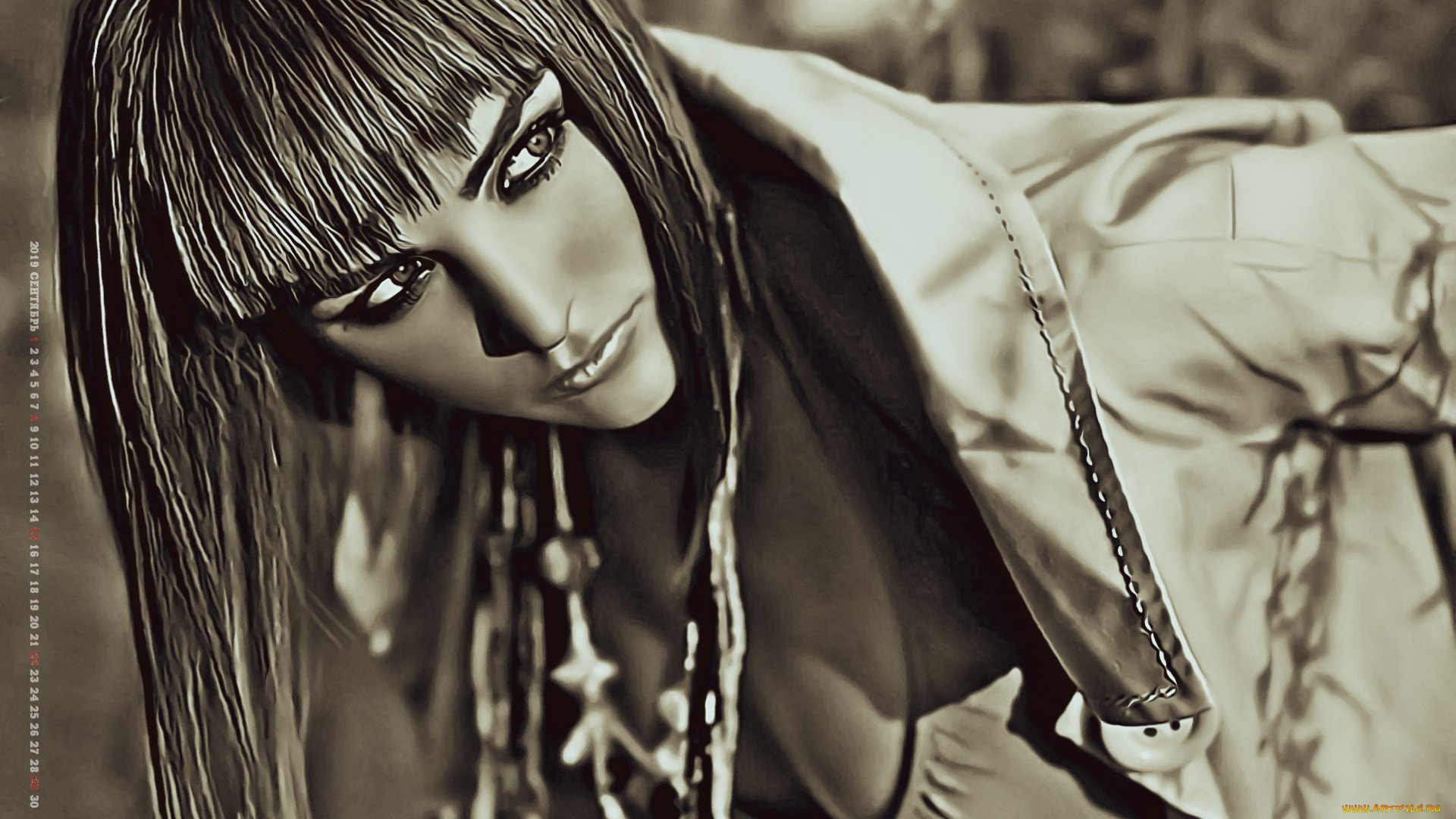 календари, компьютерный, дизайн, 2019, calendar, девушка, женщина, украшение