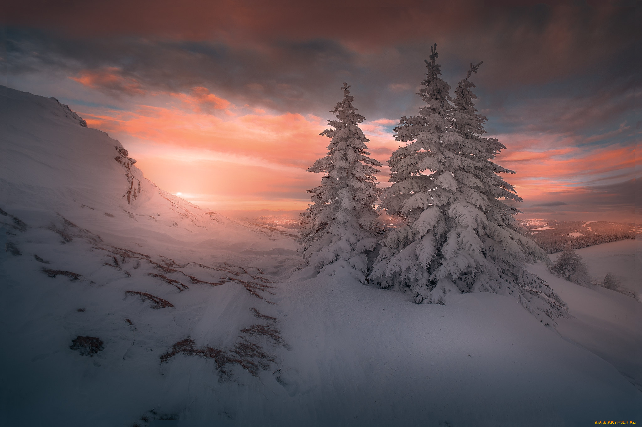 природа, зима, простор