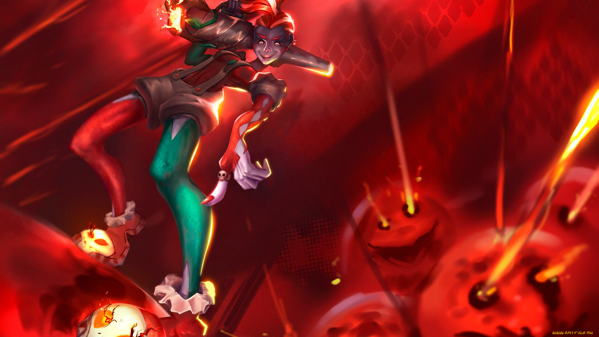 видео, игры, league, of, legends, jinx, оружие, костюм