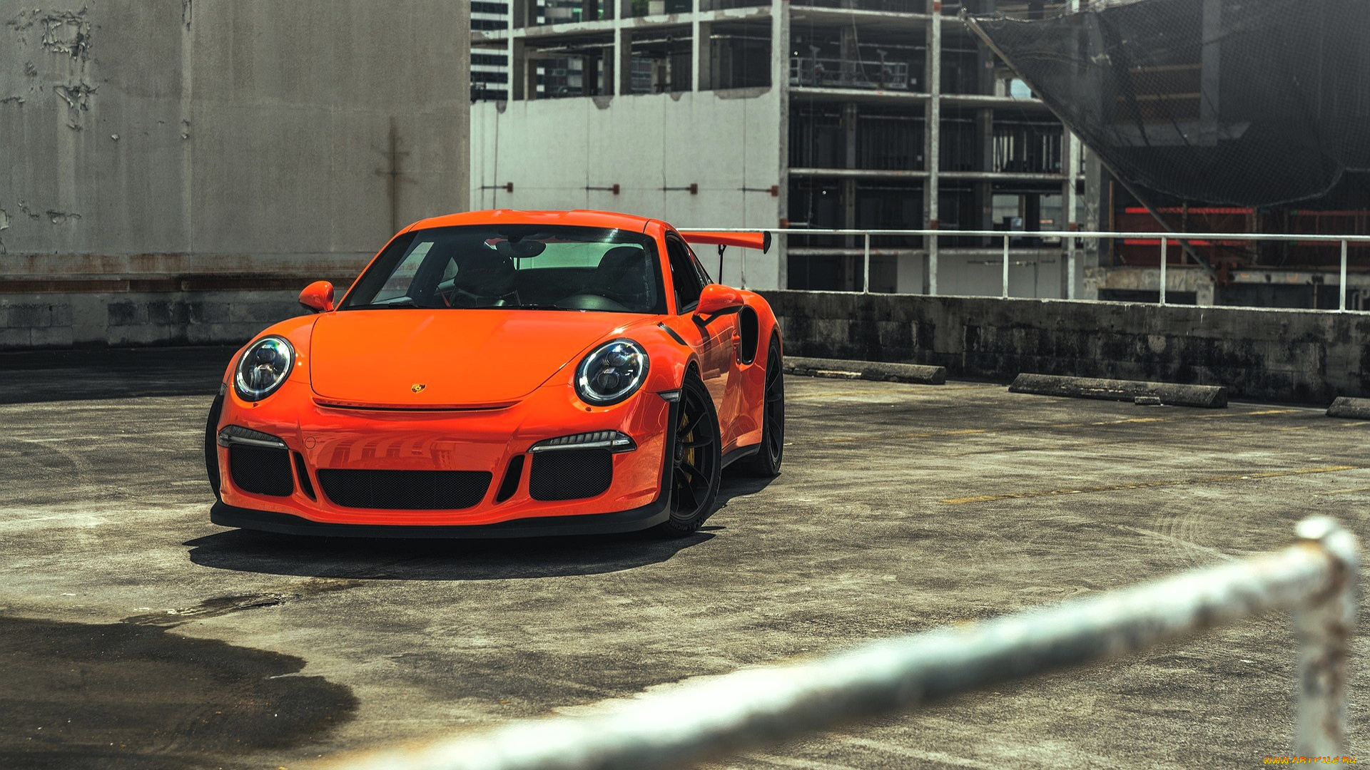 porsche, 911, автомобили, porsche, оранжевый, здание, площадка, завод