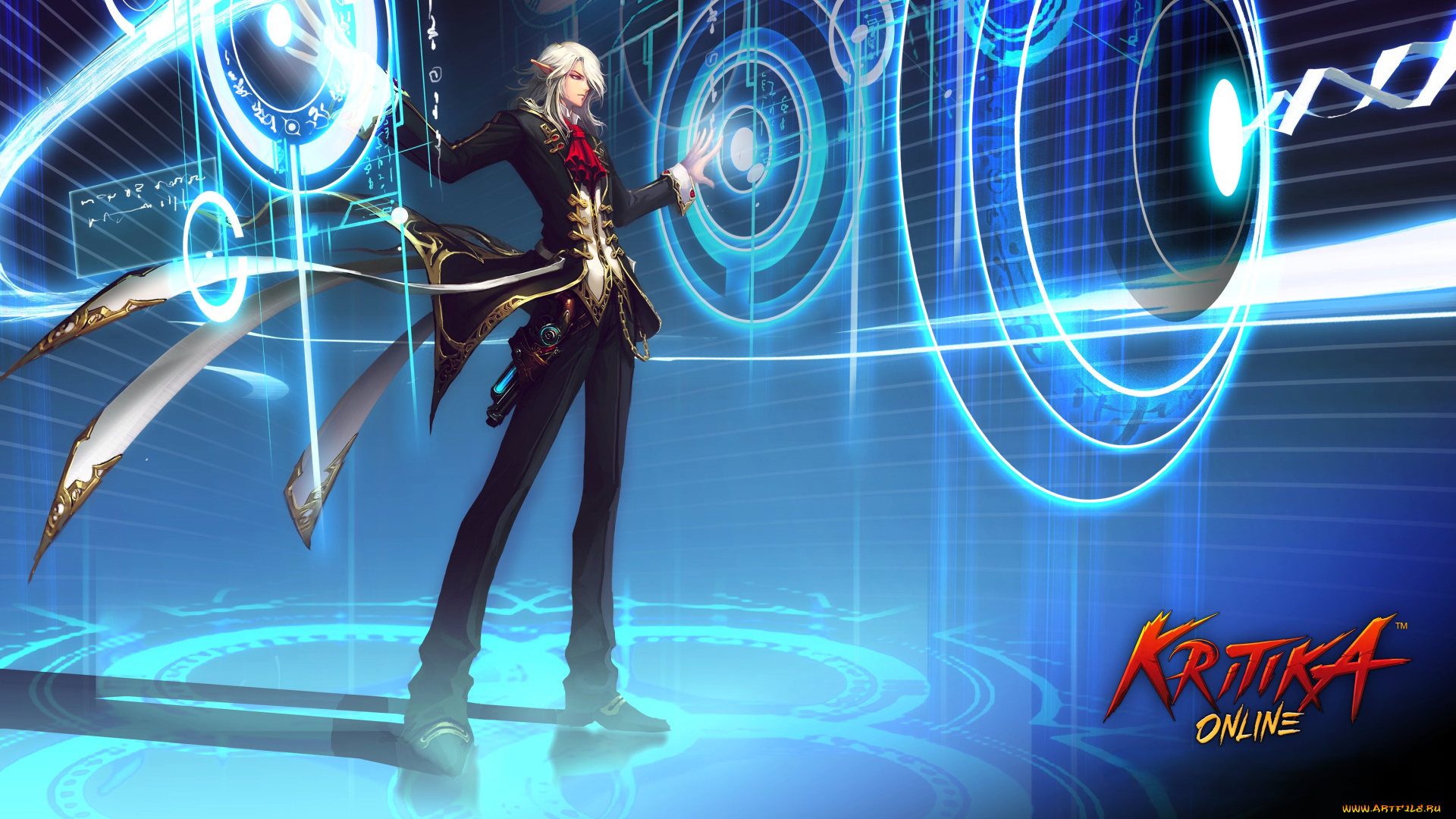 видео, игры, kritika, online, парень, эльф, маг, магия, оружие