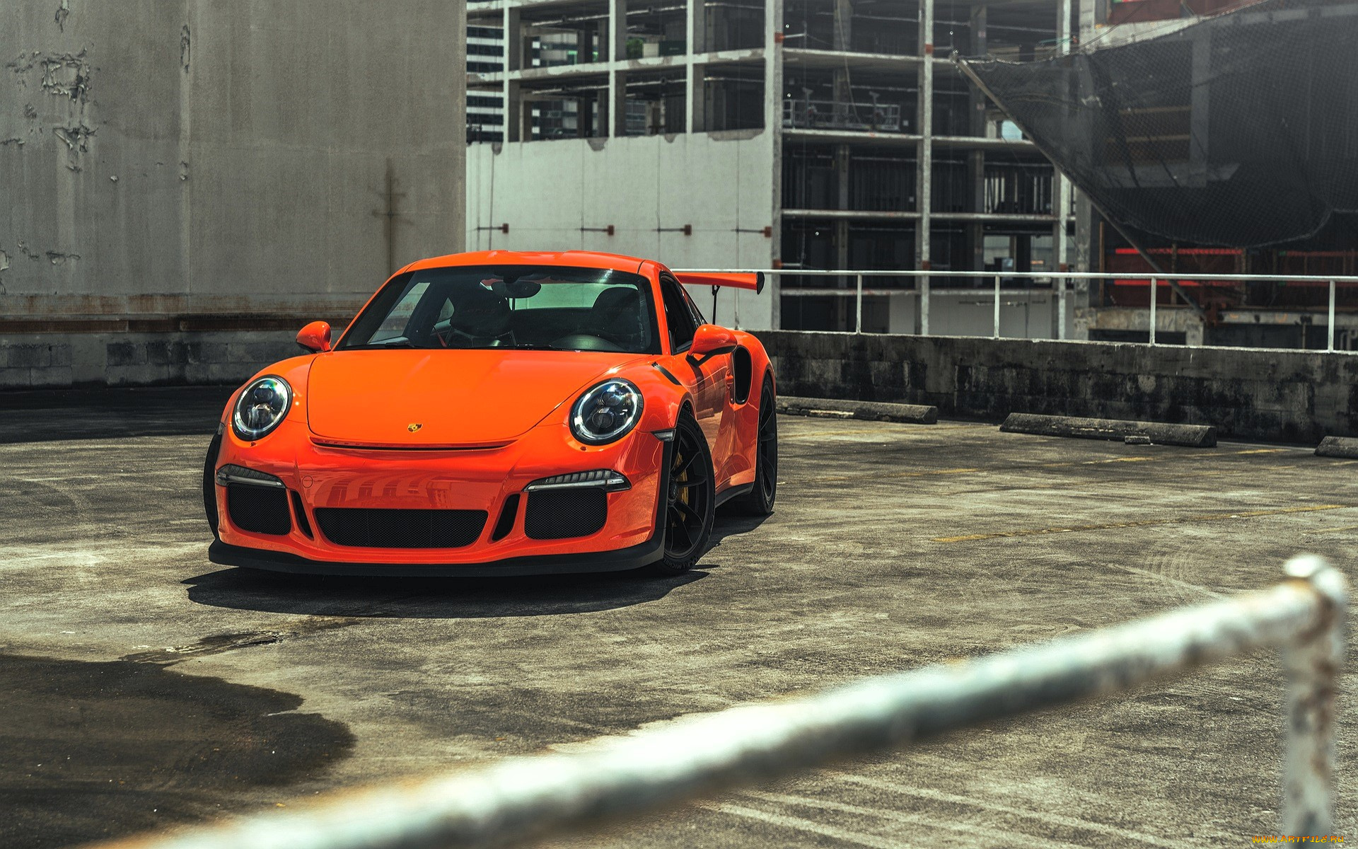 porsche, 911, автомобили, porsche, оранжевый, здание, площадка, завод