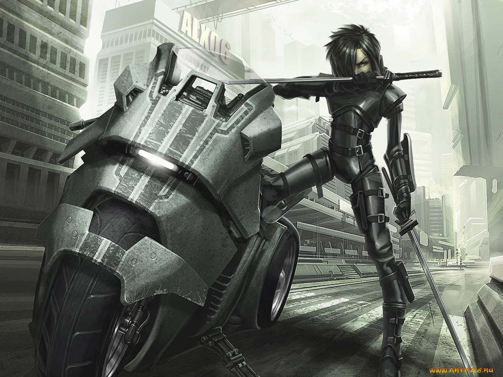 аниме, weapon, blood, technology