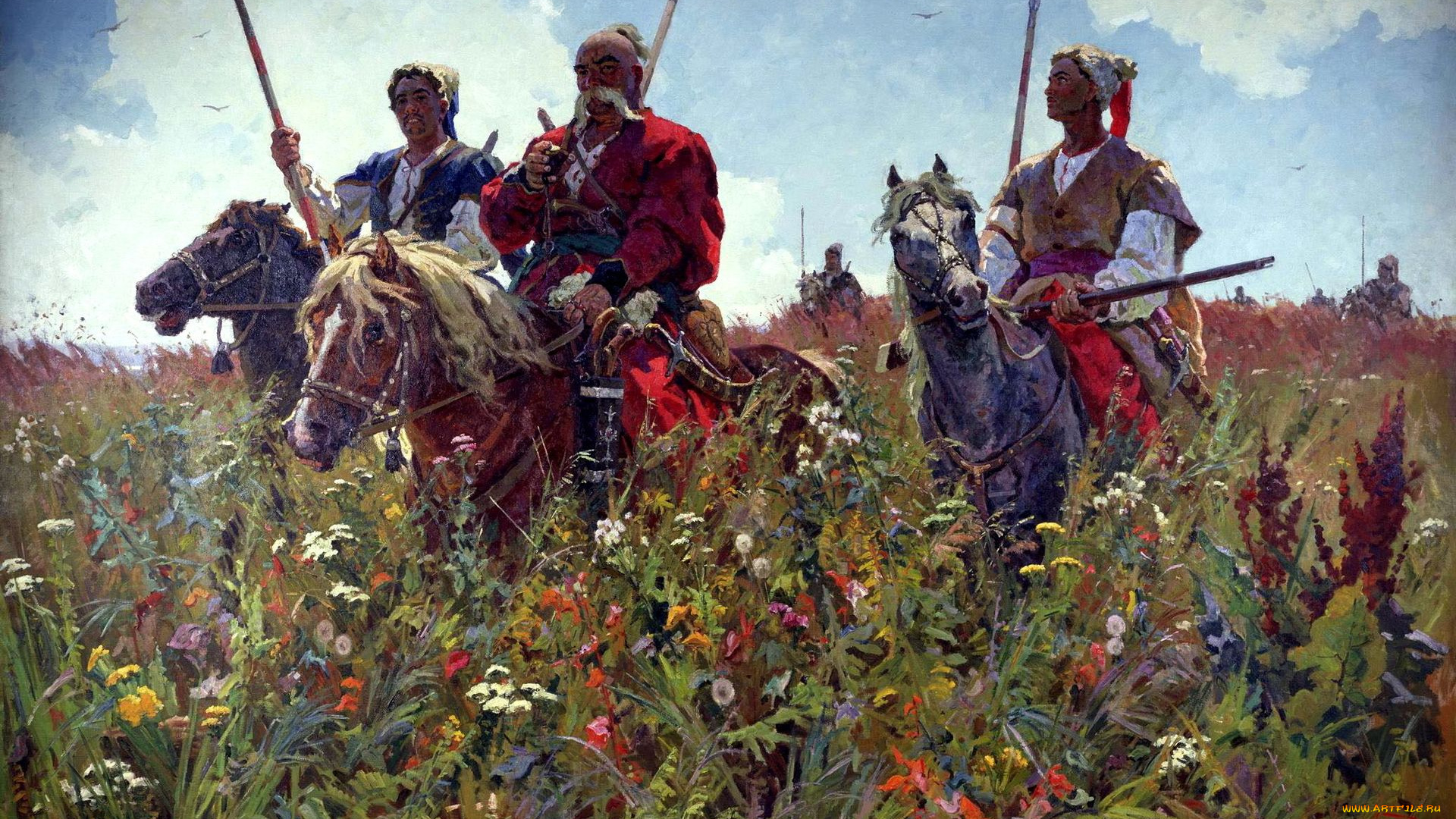 александр, бубнов, тарас, бульба, рисованные, казаки