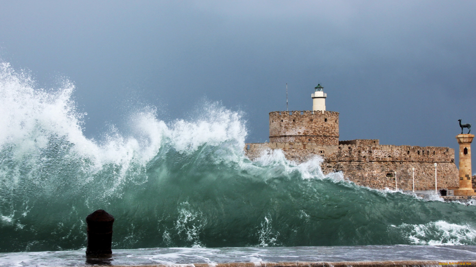 природа, маяки, маяк, волна