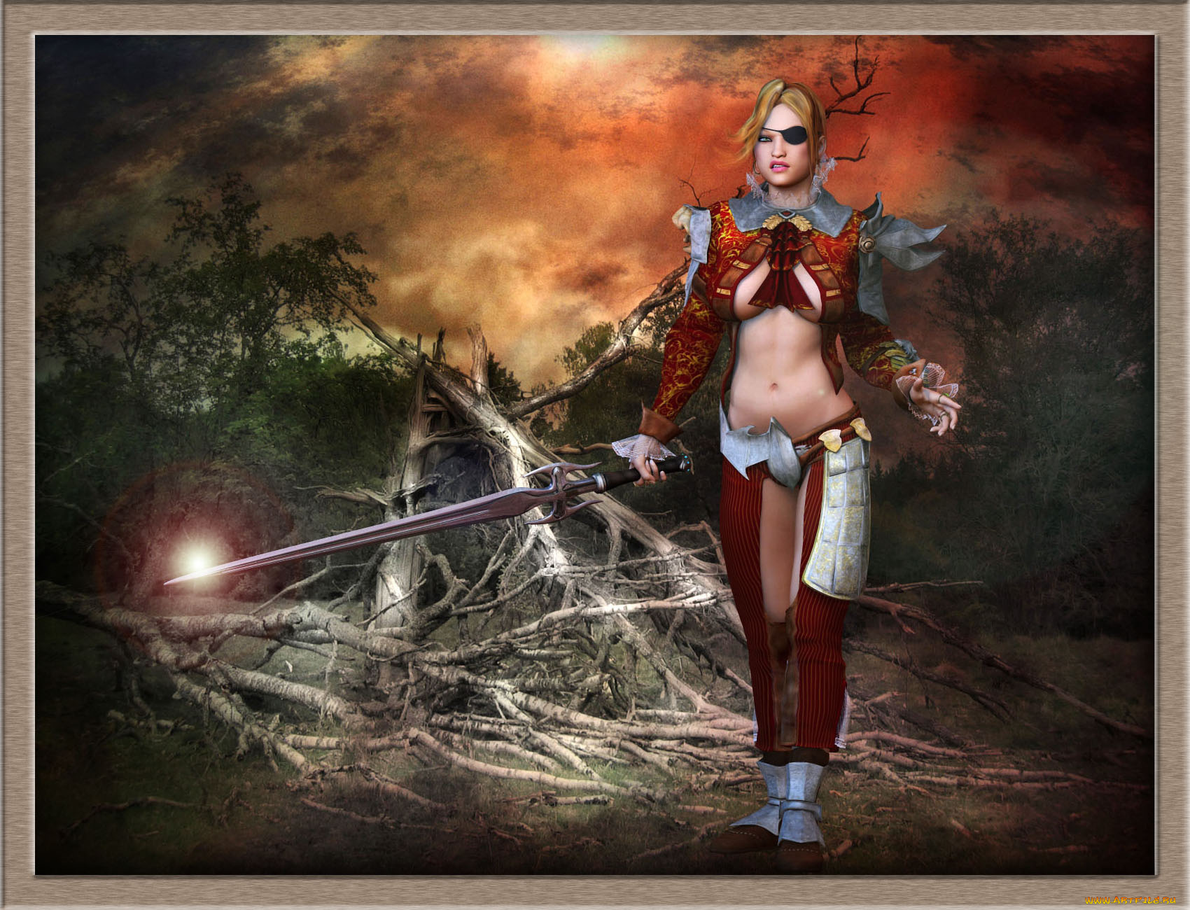 3д, графика, people, люди, меч, доспехи