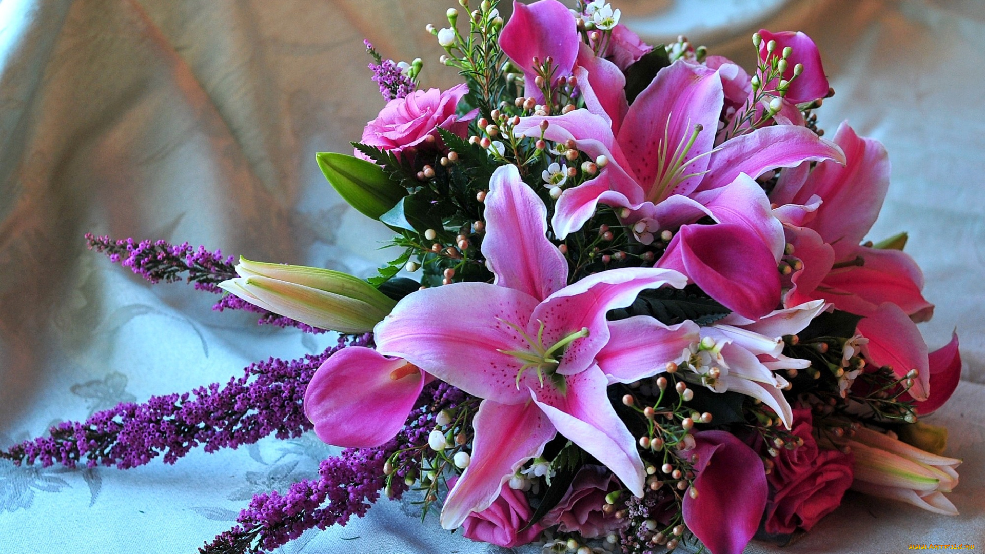 цветы, букеты, композиции, лилии, каллы, розы