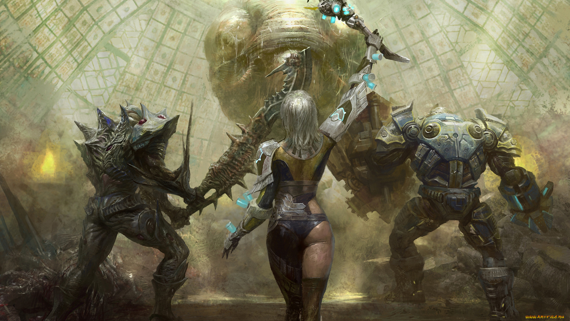 фэнтези, существа, воительница, jiwon, pang