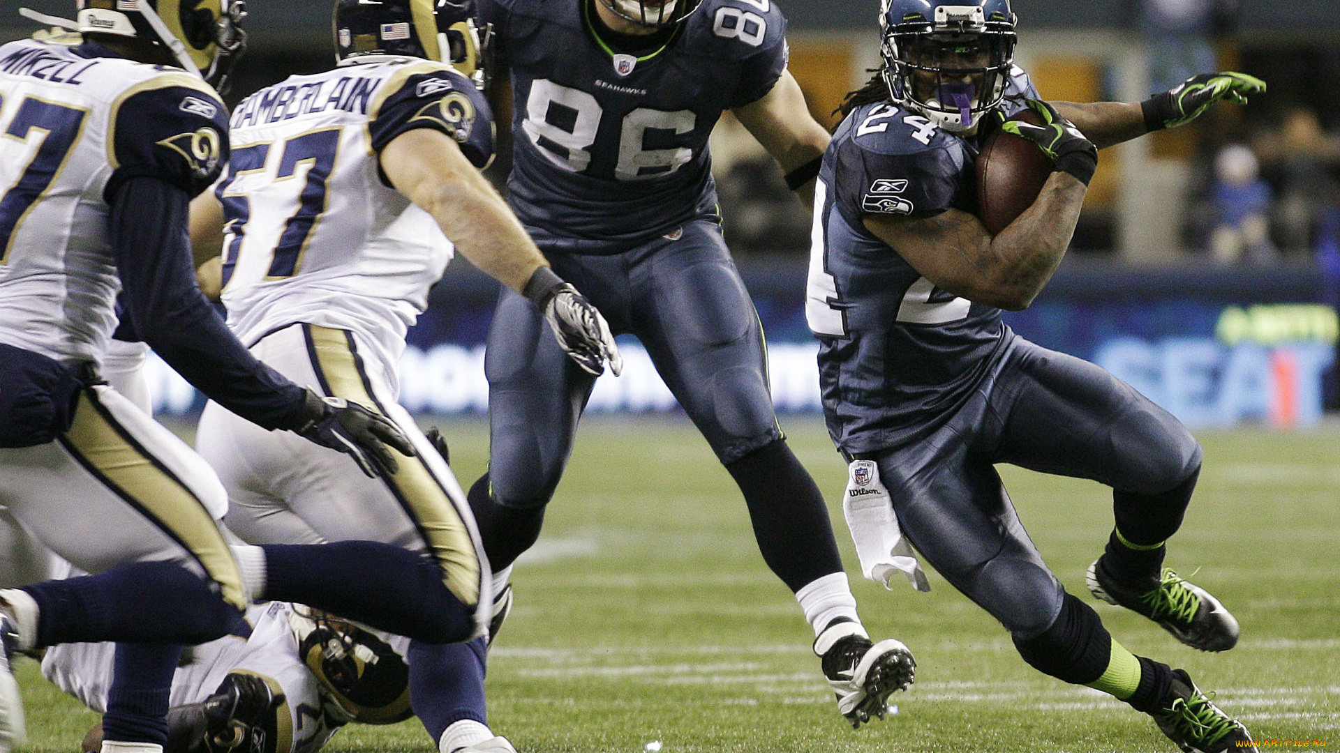 seattle, seahawks, 2012, спорт, американский, футбол, игроки, борьба, мяч, матч