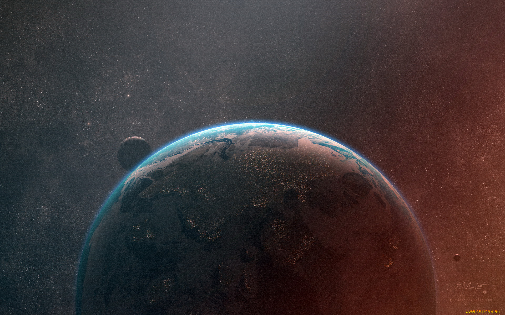 космос, арт, планеты