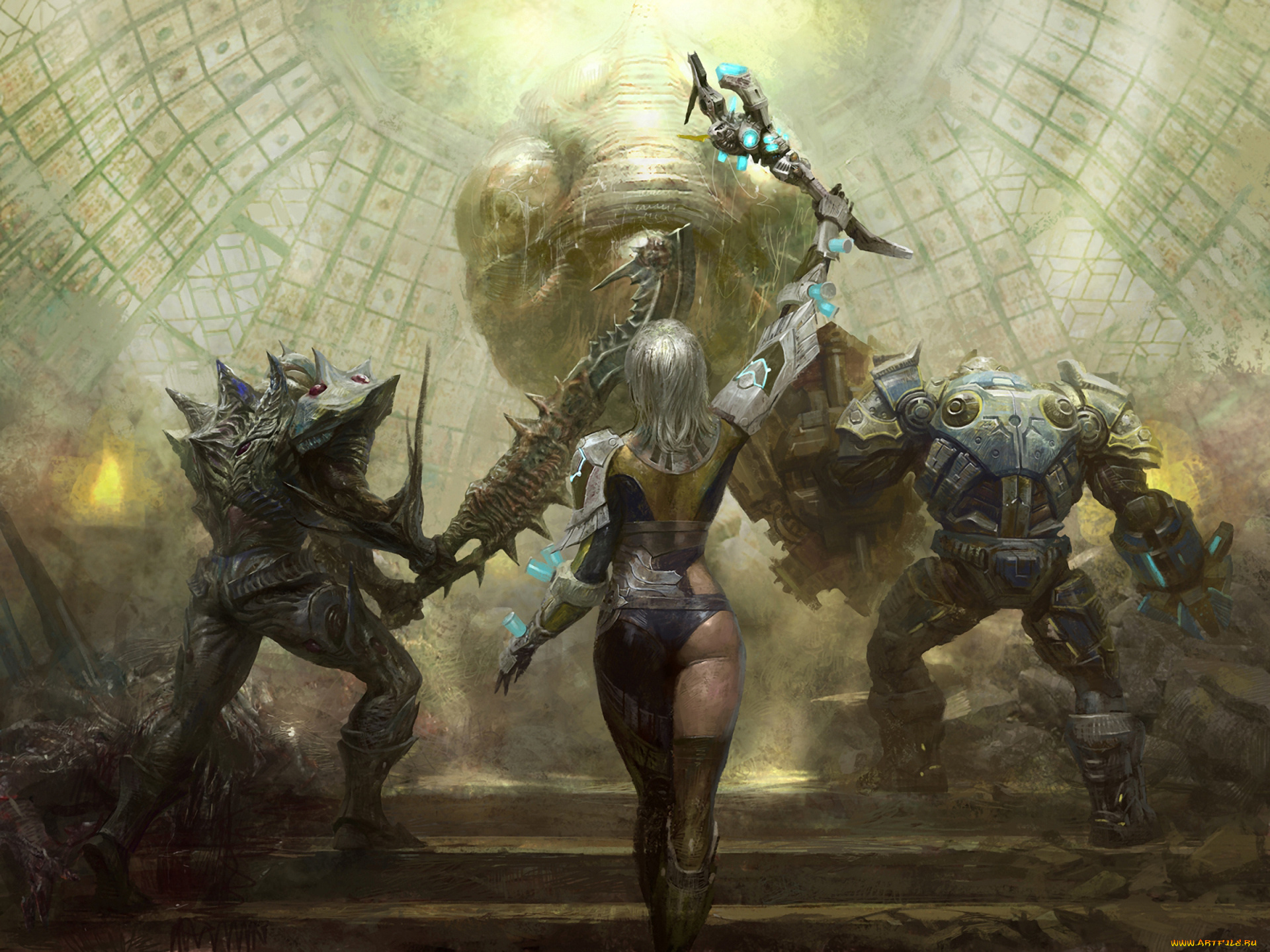 фэнтези, существа, воительница, jiwon, pang