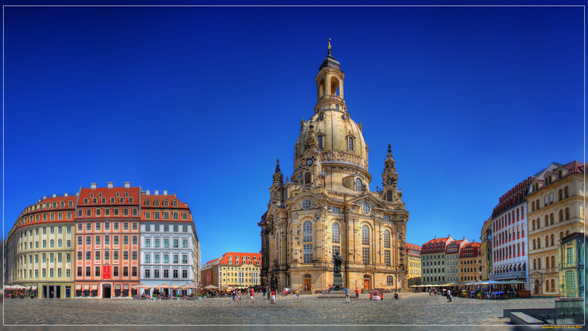 frauenkirche, dresden, города, дрезден, германия, площадь, город, собор, памятник, здания