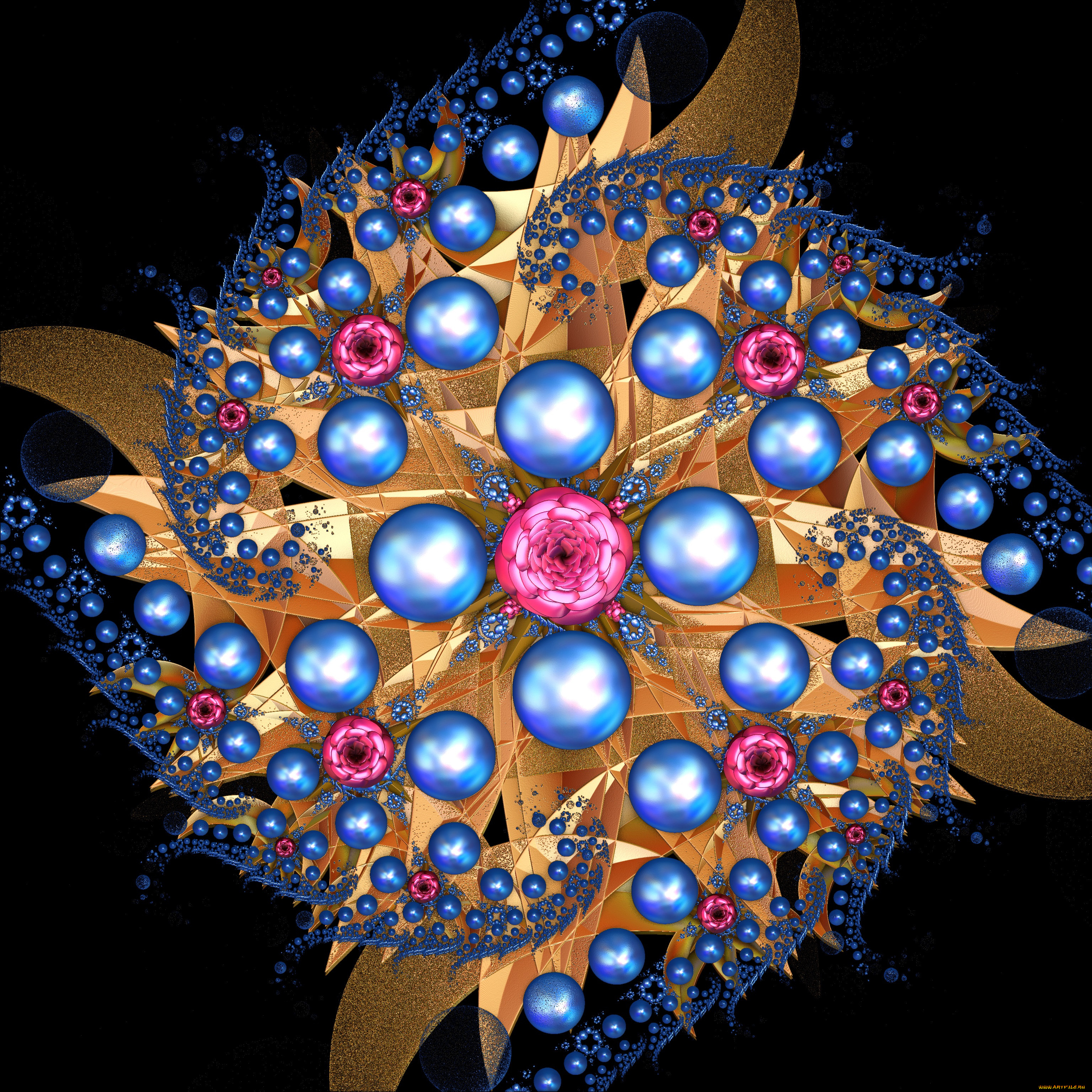 3д, графика, fractal, фракталы, фон, цвета, узор