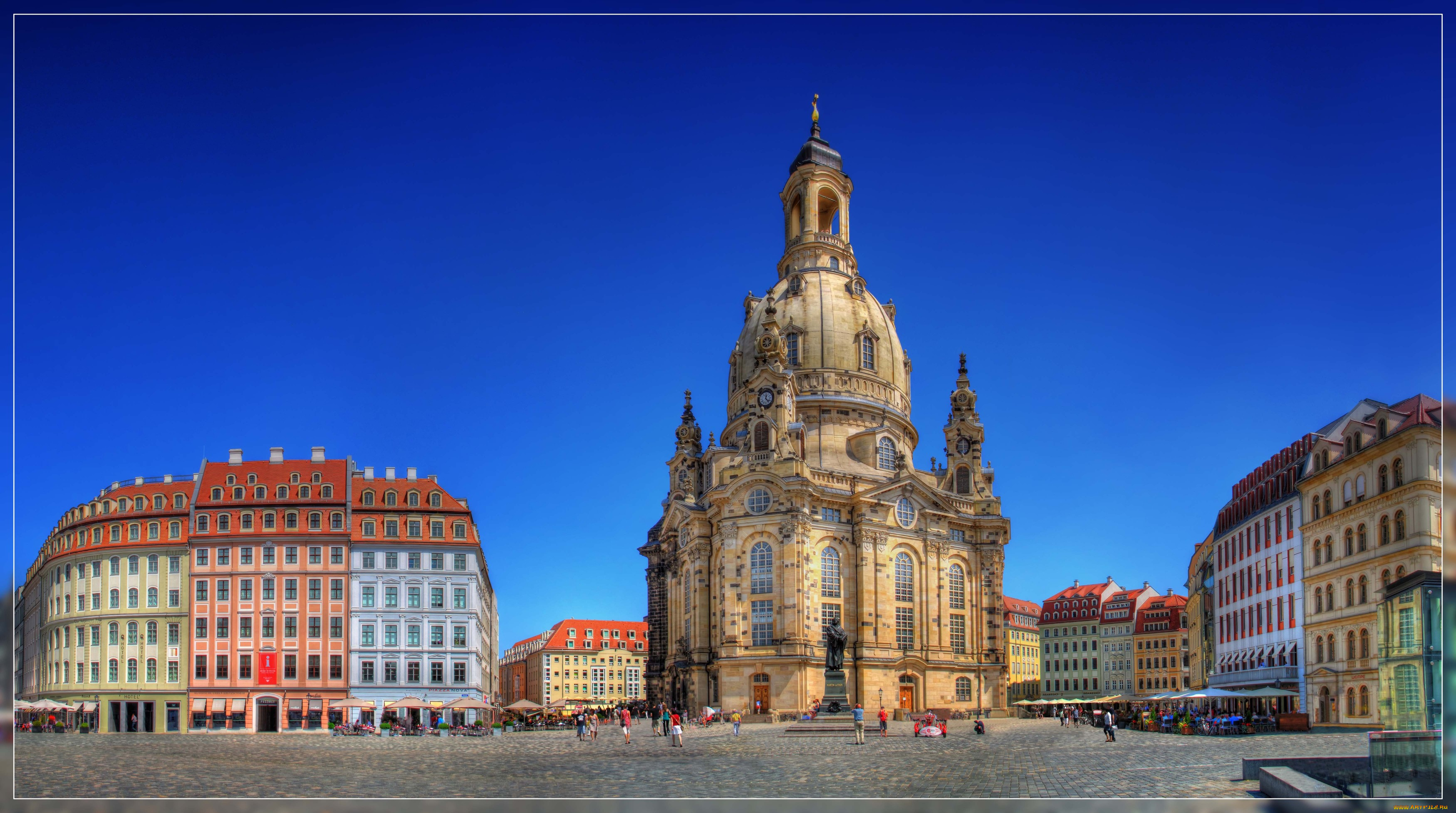frauenkirche, dresden, города, дрезден, германия, площадь, город, собор, памятник, здания