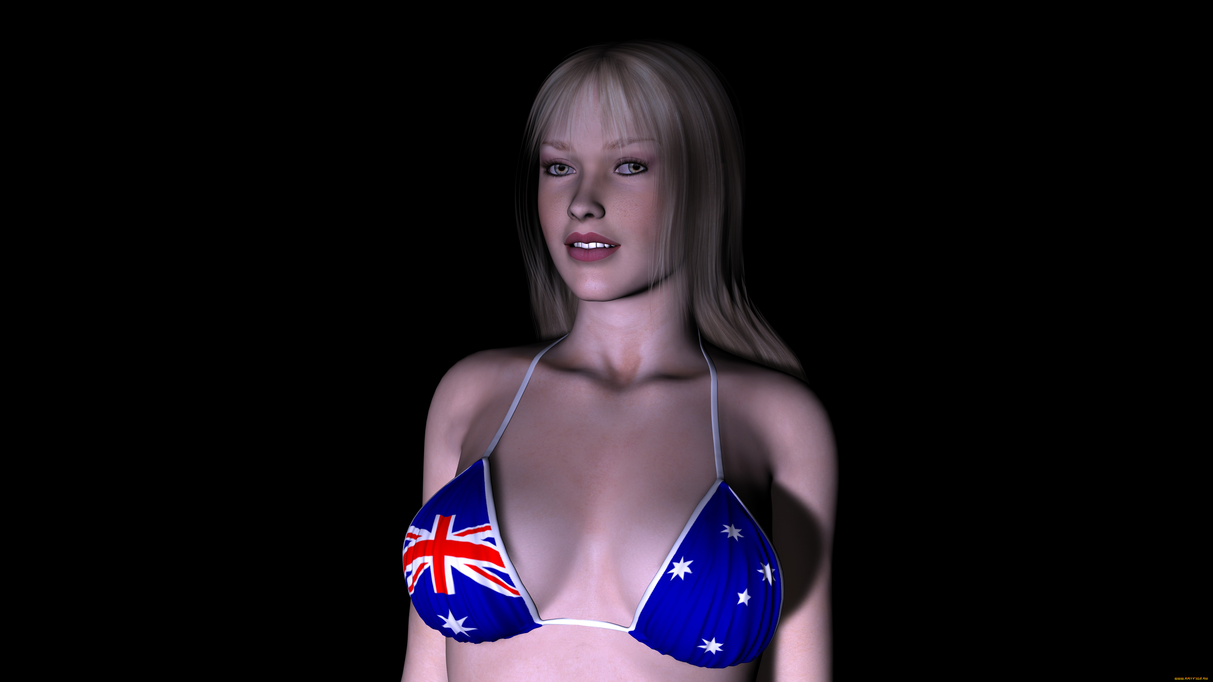 3д, графика, people, люди, девушка, лифчик