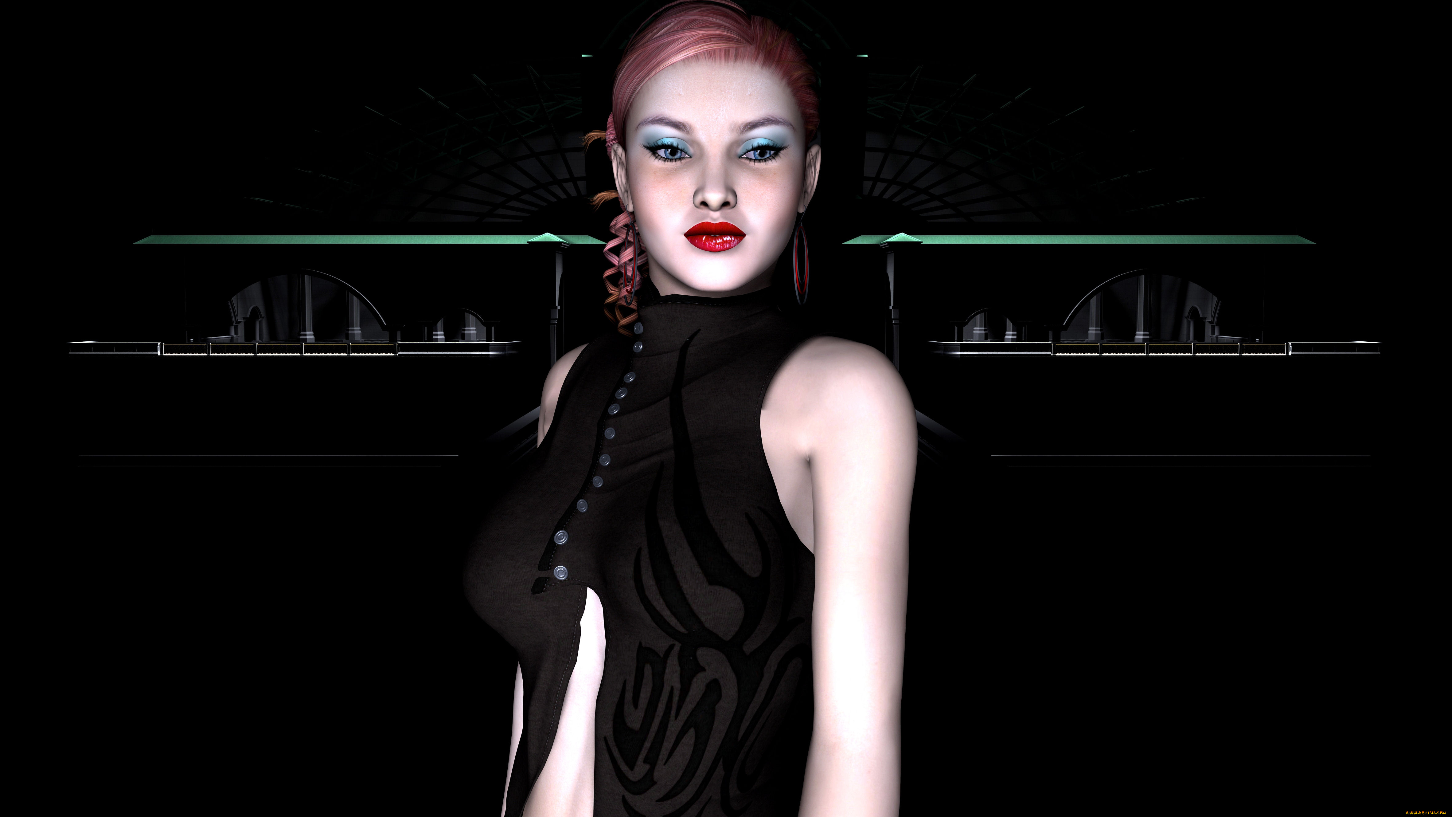 3д, графика, people, люди, девушка, взгляд