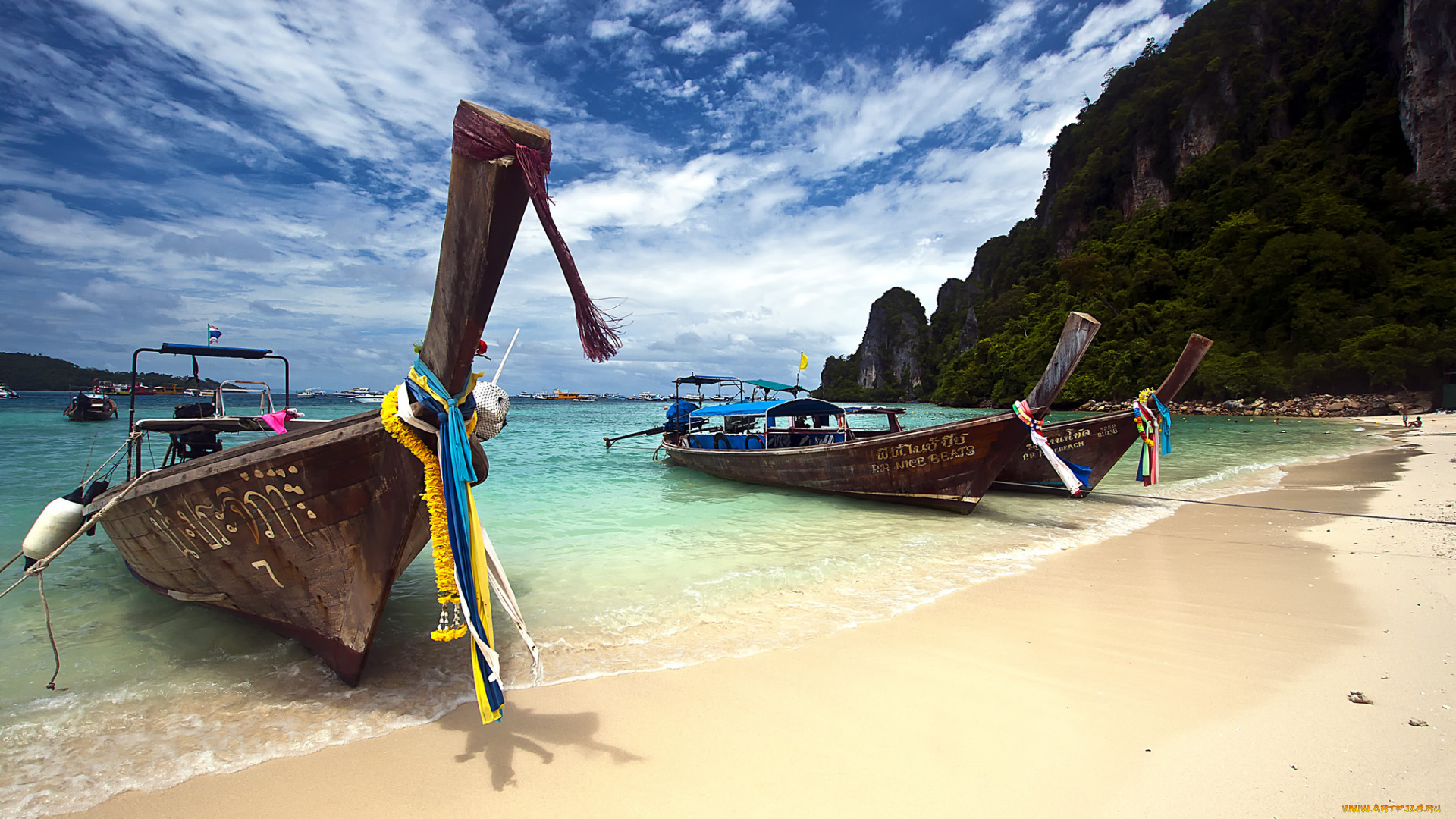 корабли, лодки, , шлюпки, океан, тропики, пляж