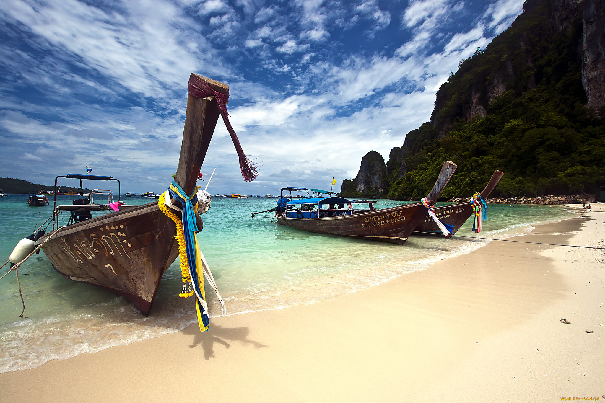 корабли, лодки, , шлюпки, океан, тропики, пляж