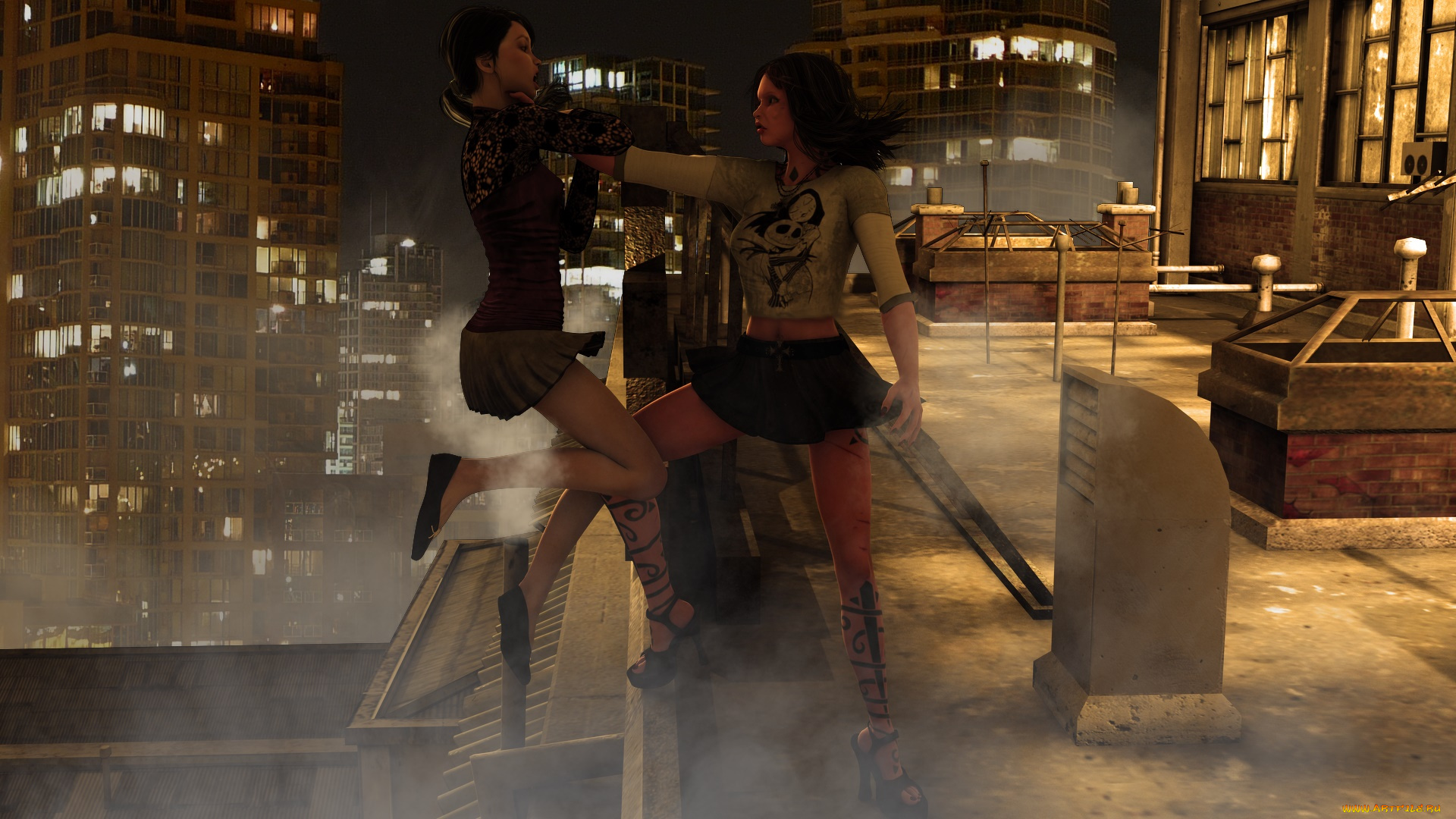 3д, графика, фантазия, , fantasy, фон, взгляд, девушки