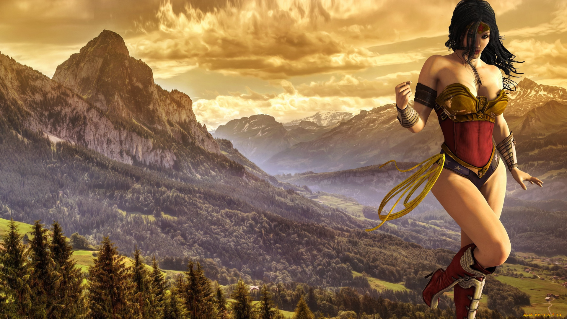 3д, графика, фантазия, , fantasy, фон, взгляд, девушка