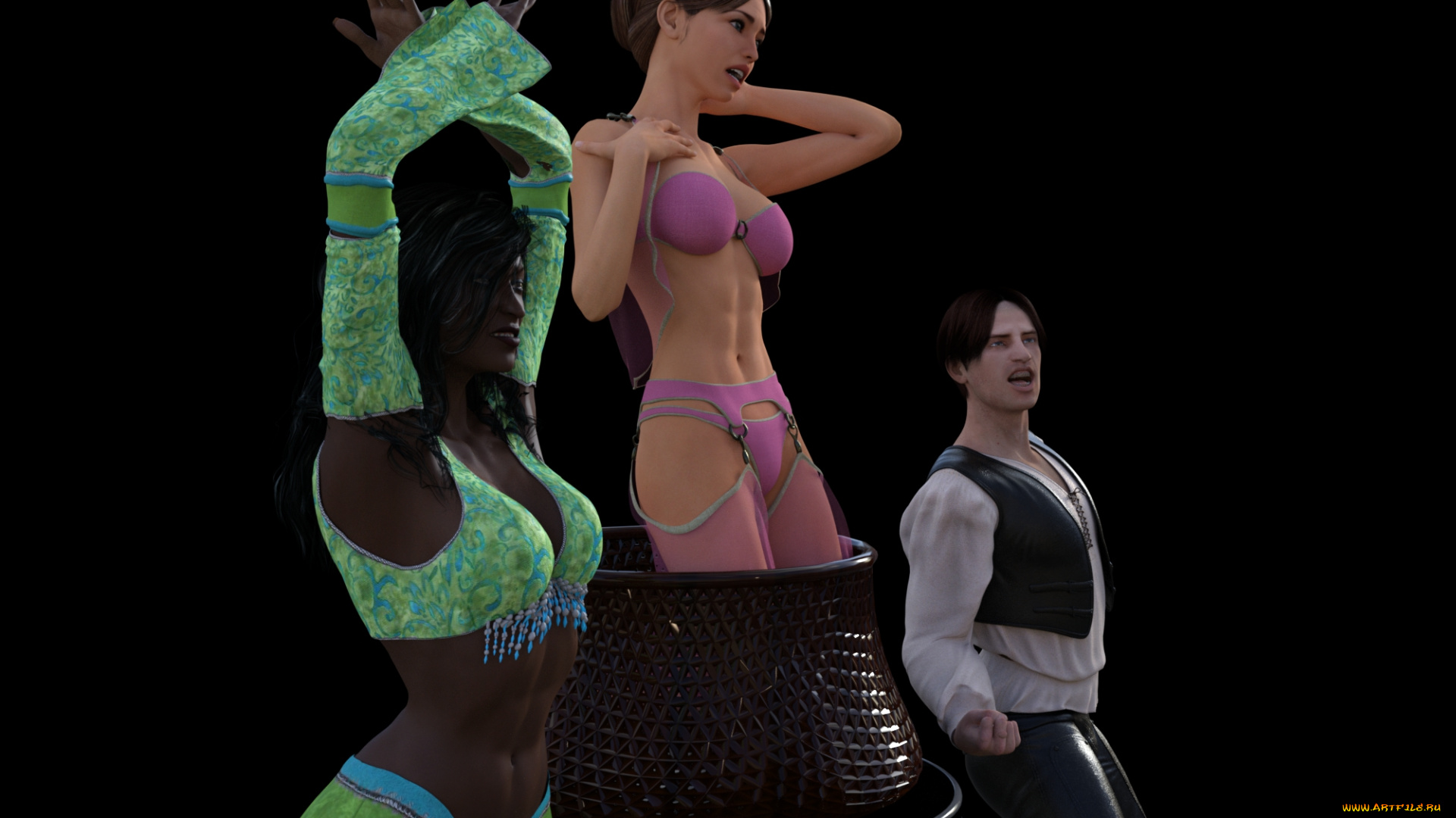 3д, графика, люди, , people, фон, иллюзионисты, взгляд, девушки