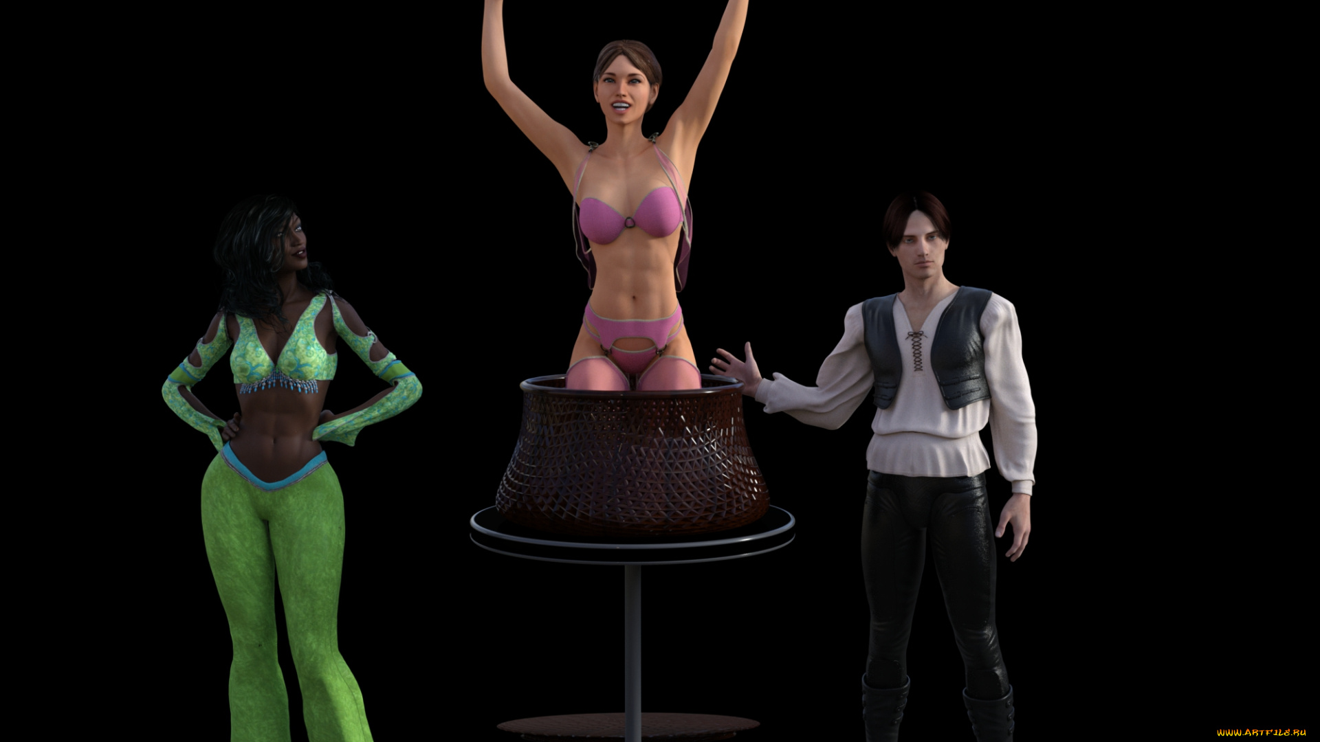 3д, графика, люди, , people, иллюзионисты, фон, взгляд, девушки