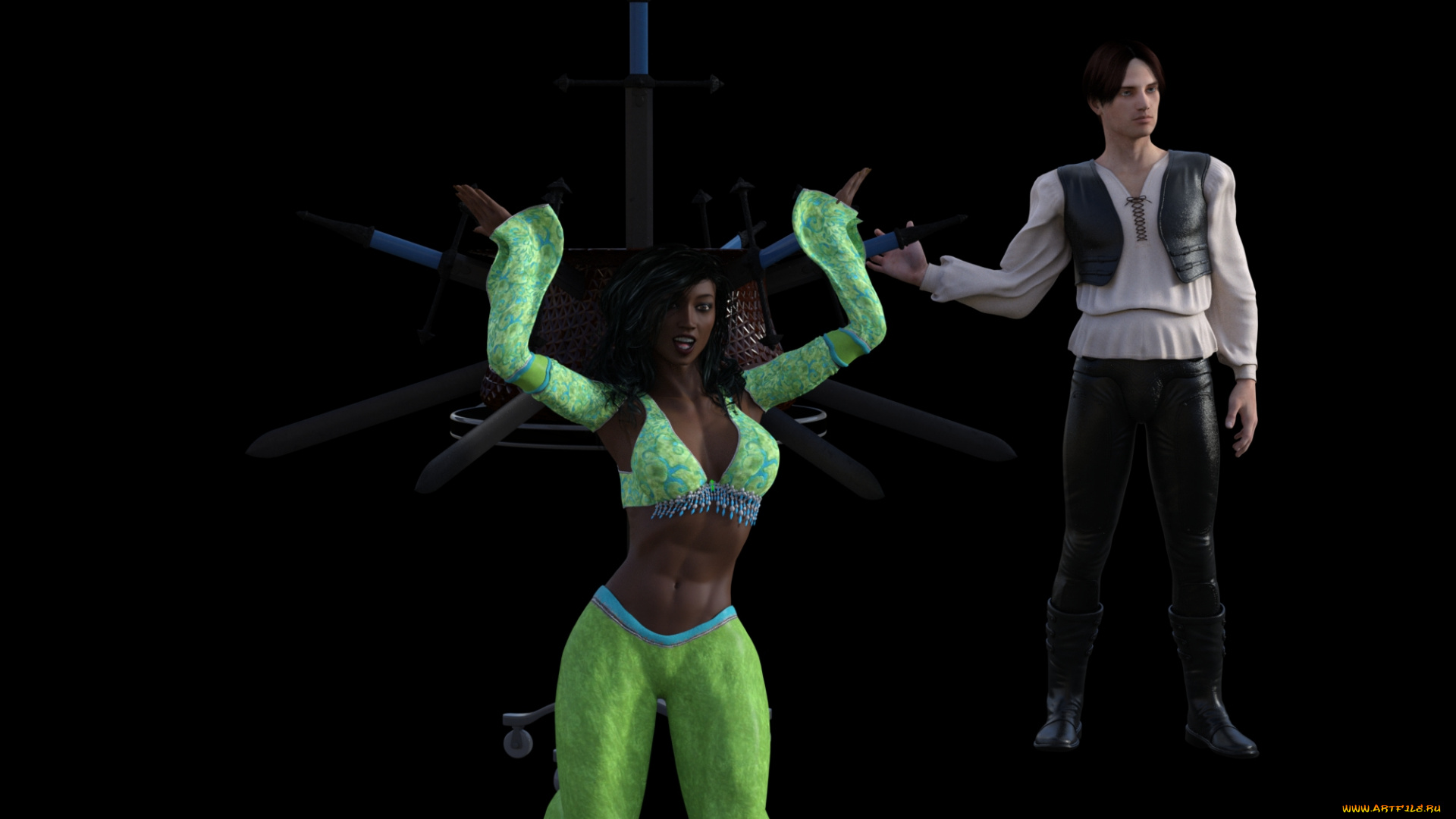 3д, графика, люди, , people, взгляд, девушки, иллюзионисты, фон