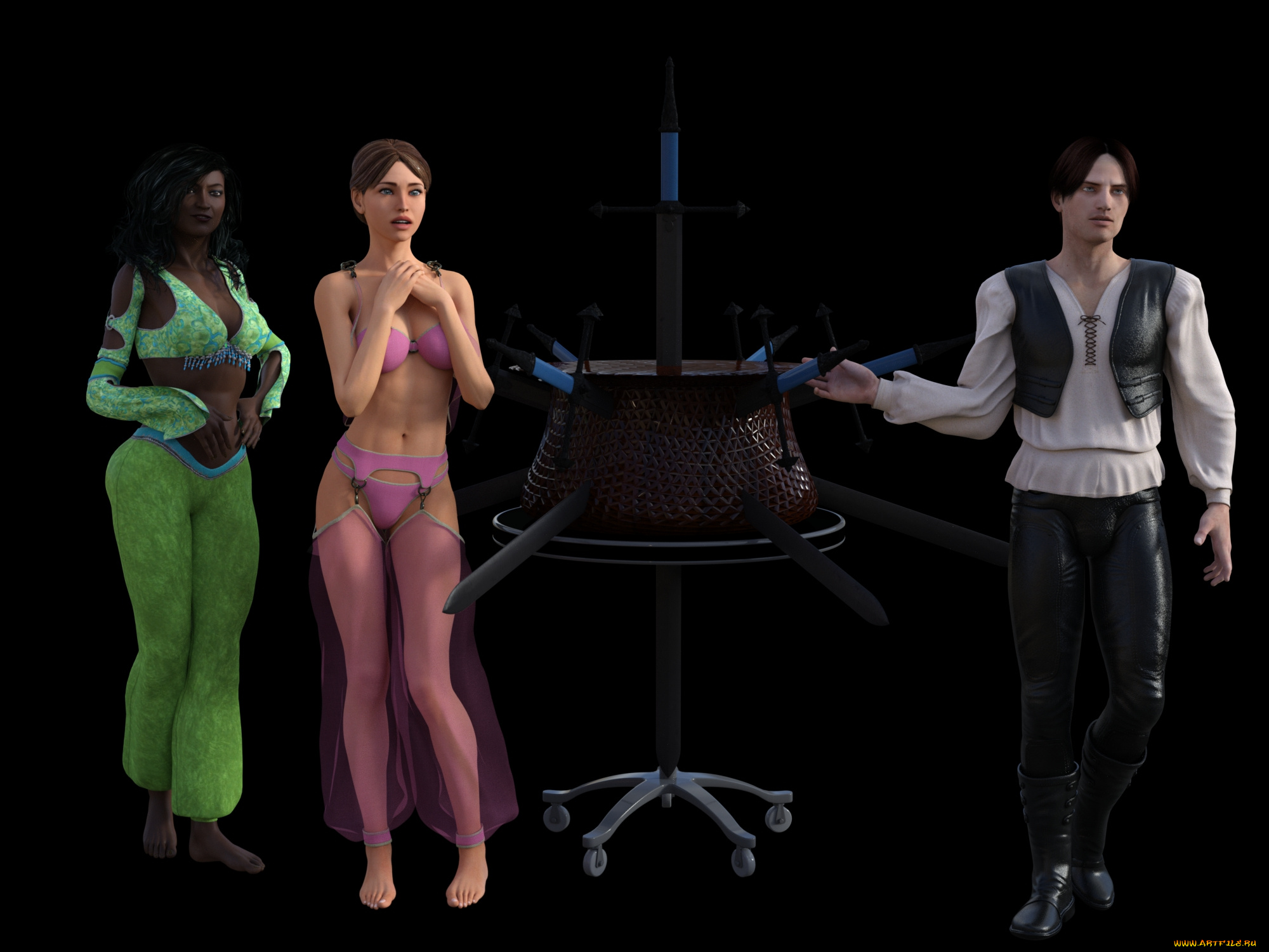 3д, графика, люди, , people, иллюзионисты, фон, взгляд, девушки