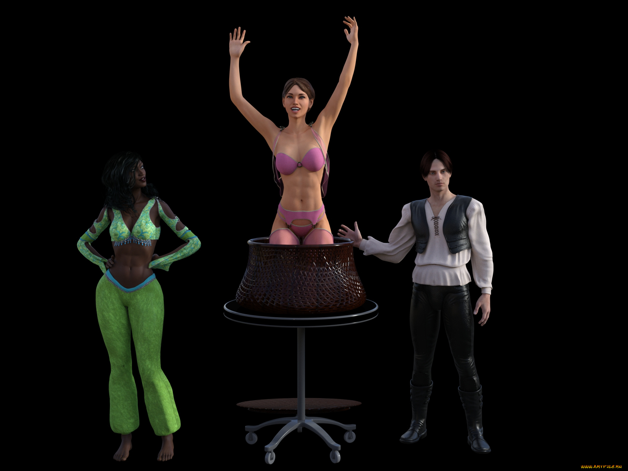 3д, графика, люди, , people, иллюзионисты, фон, взгляд, девушки