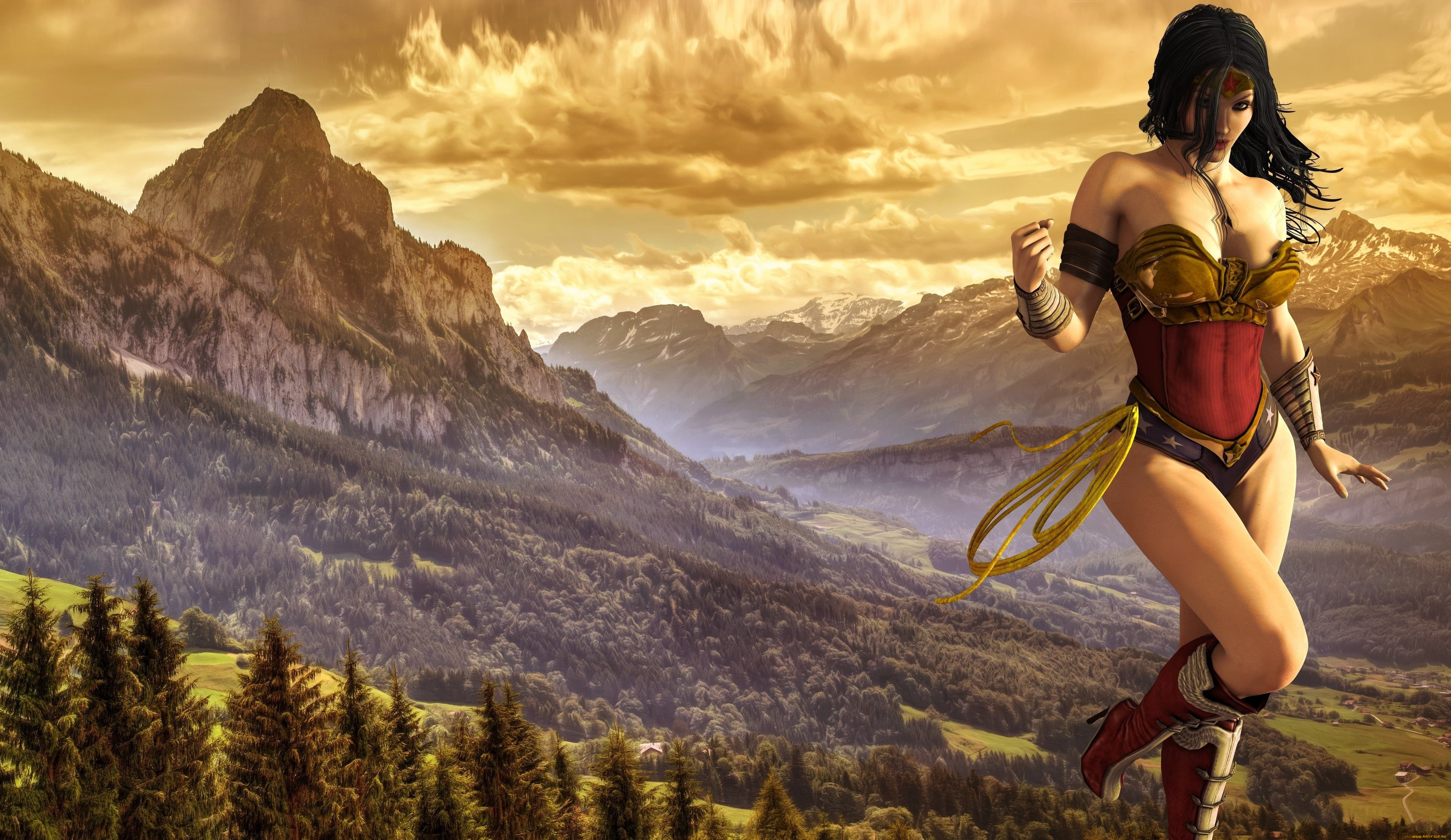 3д, графика, фантазия, , fantasy, фон, взгляд, девушка