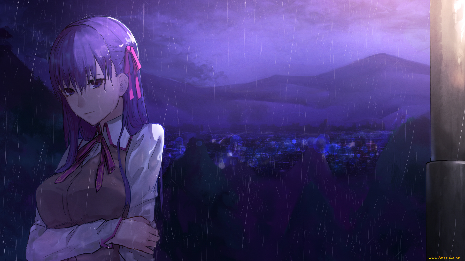 аниме, fate, stay, night, девушка